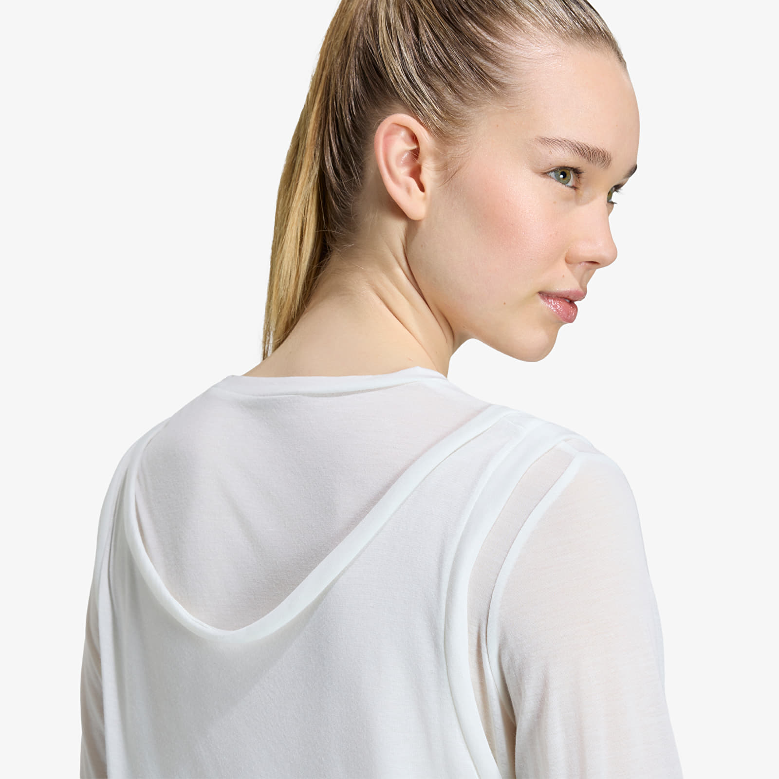 Dámske tričká adidas Soft Lux Sheer Long-Sleeve Off White