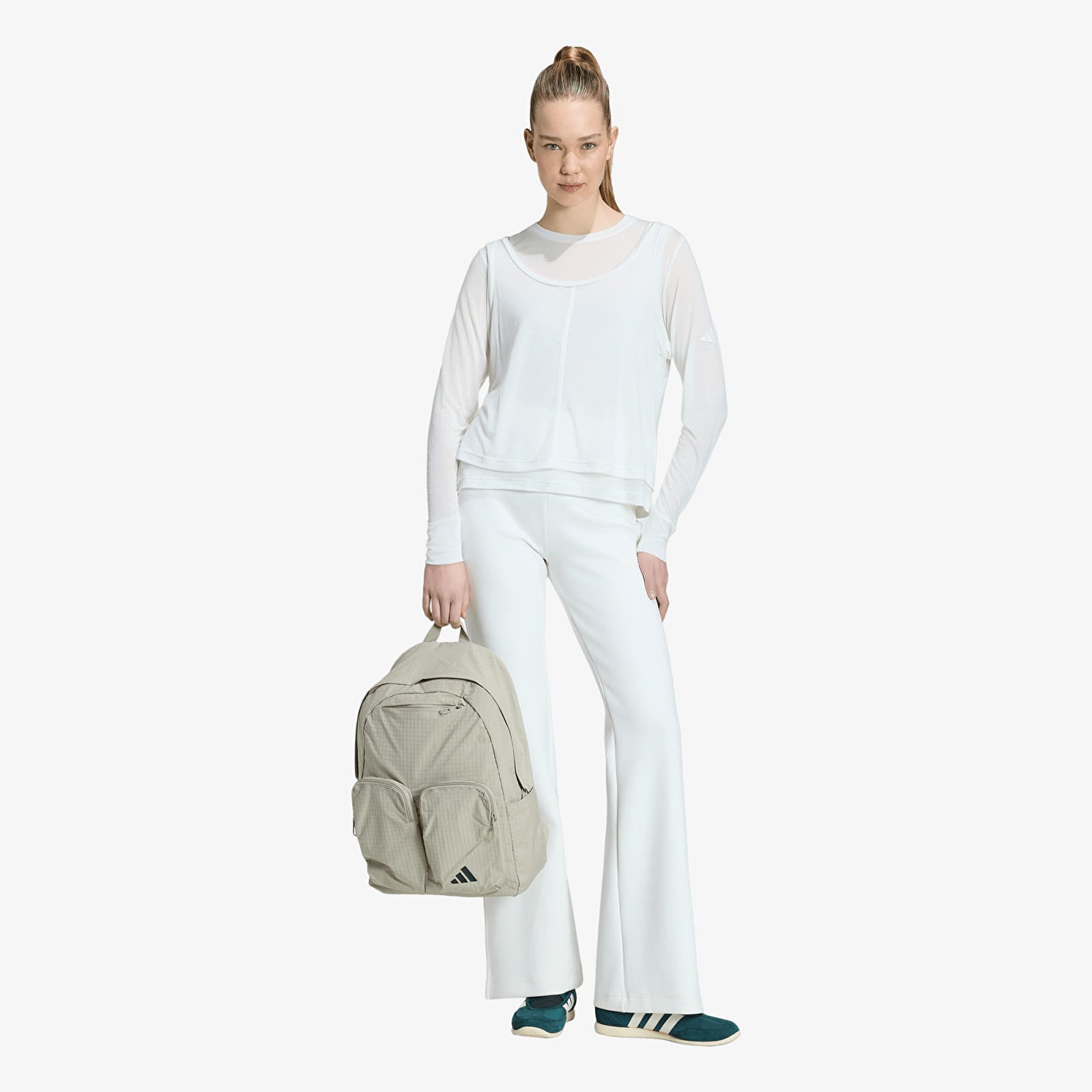 Dámske tričká adidas Soft Lux Sheer Long-Sleeve Off White