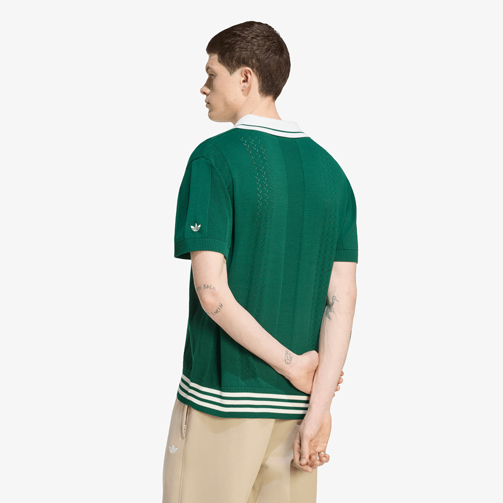 Men's T-shirts adidas Polo Sweater Ss Dark Green