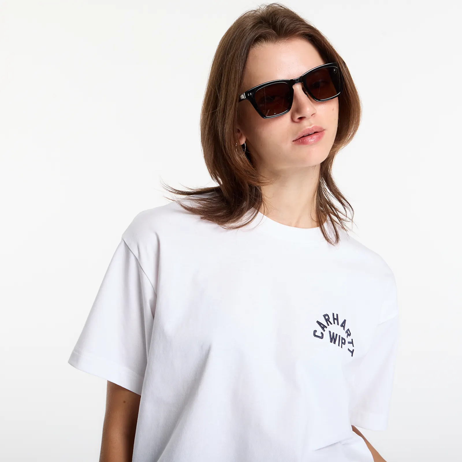 Men's T-shirts Carhartt WIP S/S Arch Script T-Shirt UNISEX White/ Dark Navy