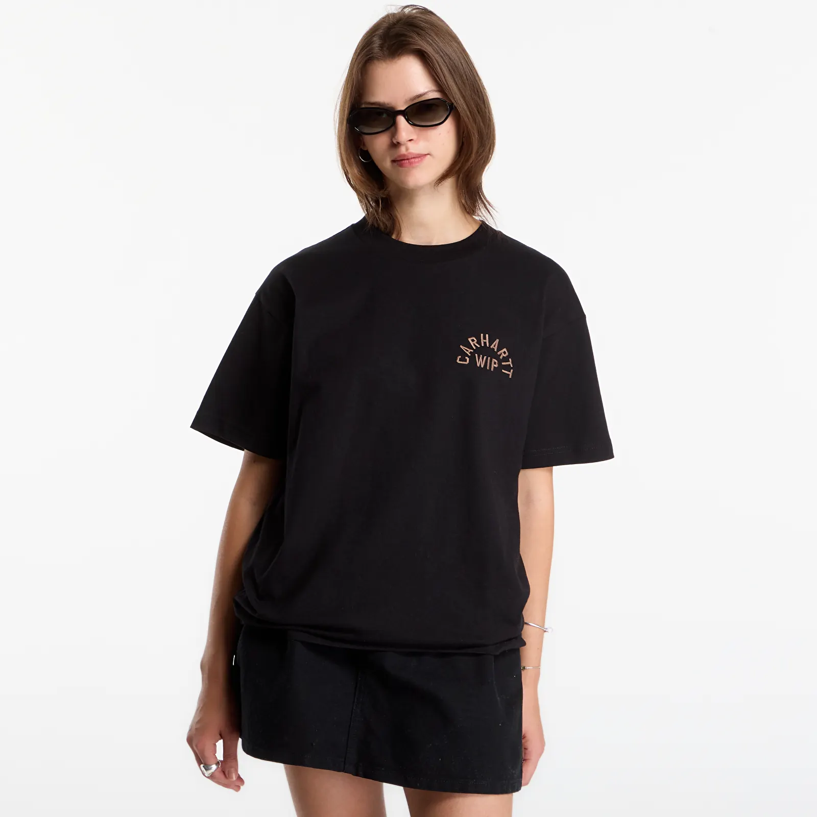 T-shirts homme Carhartt WIP S/S Arch Script T-Shirt UNISEX Black/ WIP H Brown