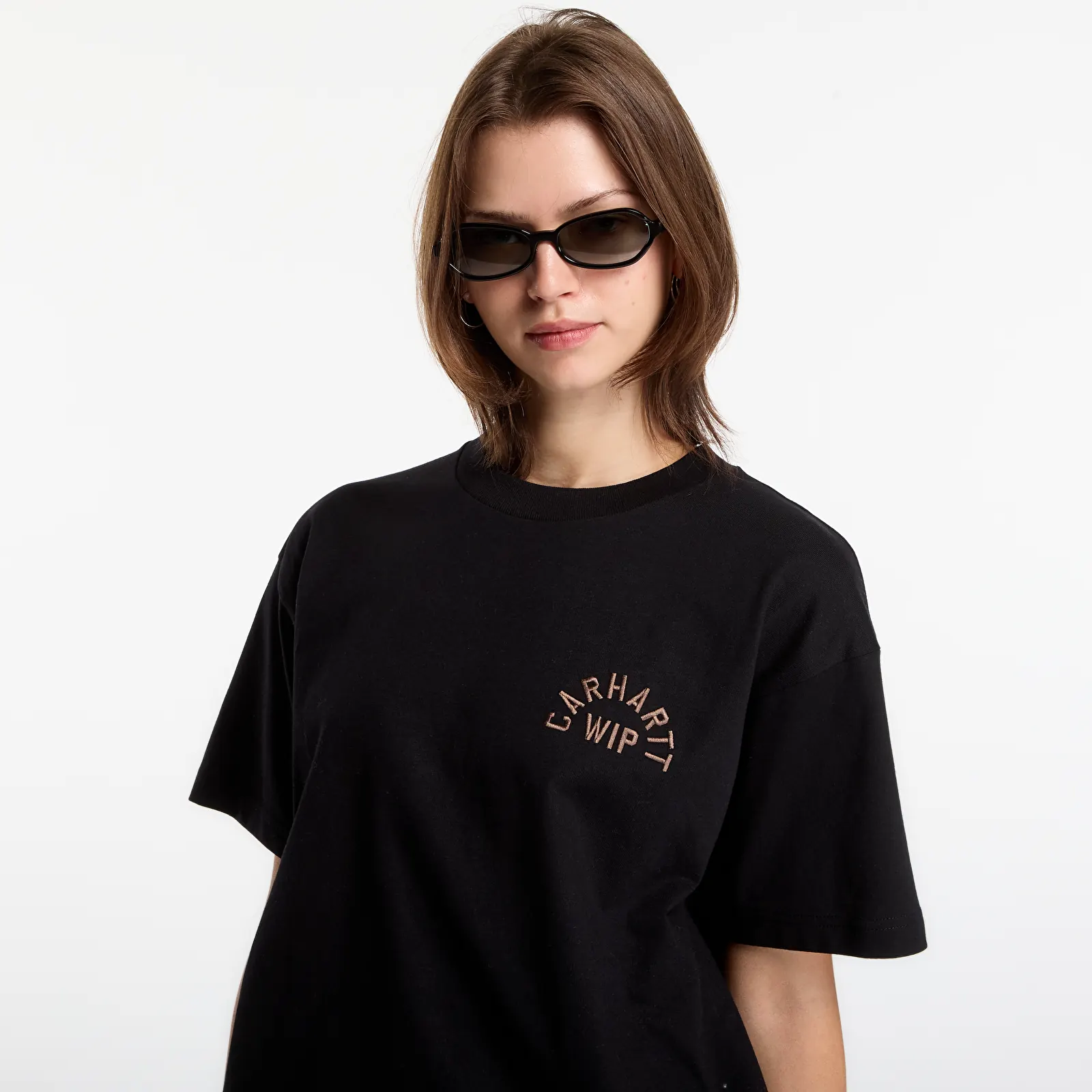 T-shirts homme Carhartt WIP S/S Arch Script T-Shirt UNISEX Black/ WIP H Brown