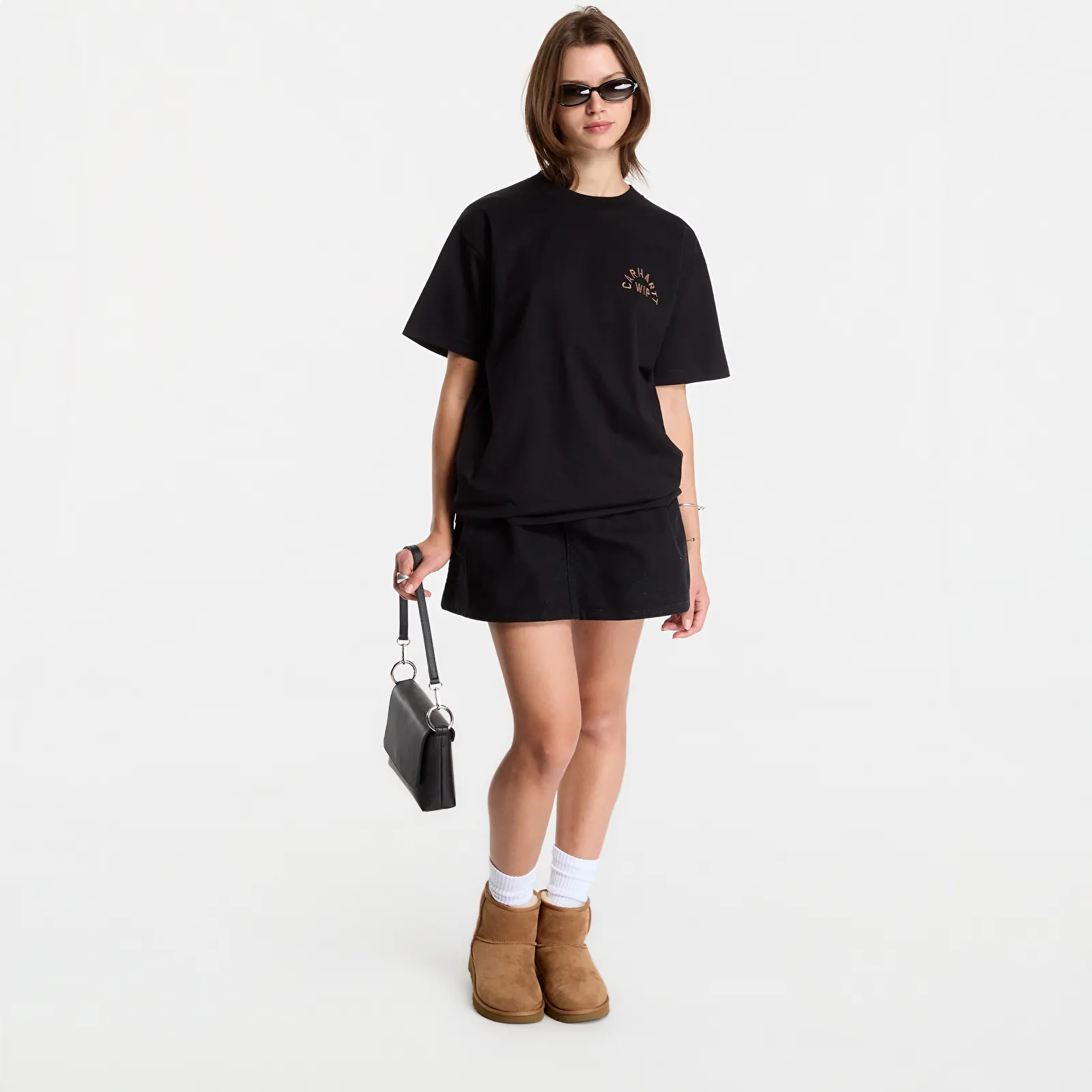 T-shirts homme Carhartt WIP S/S Arch Script T-Shirt UNISEX Black/ WIP H Brown