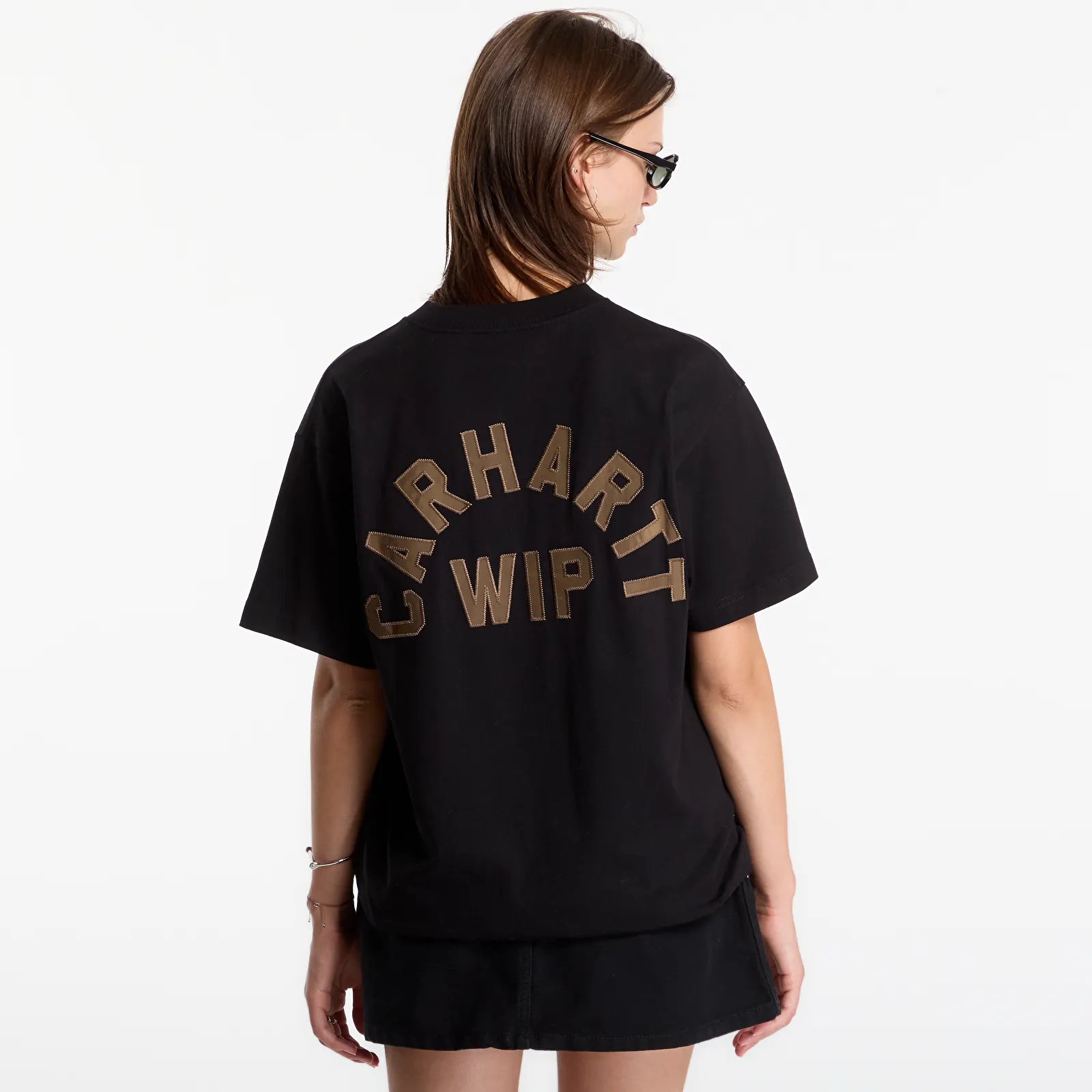 T-shirts homme Carhartt WIP S/S Arch Script T-Shirt UNISEX Black/ WIP H Brown