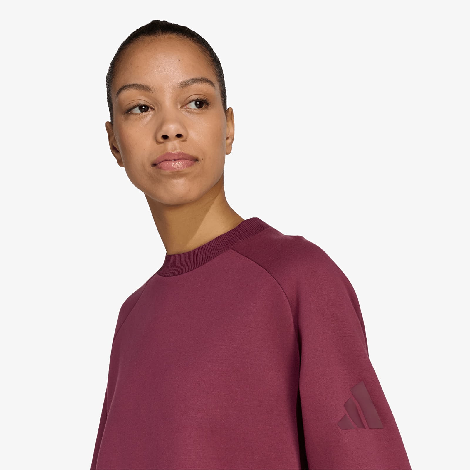 Женские свитера adidas Soft Lux Winter Knit Sweatshirt Maroon