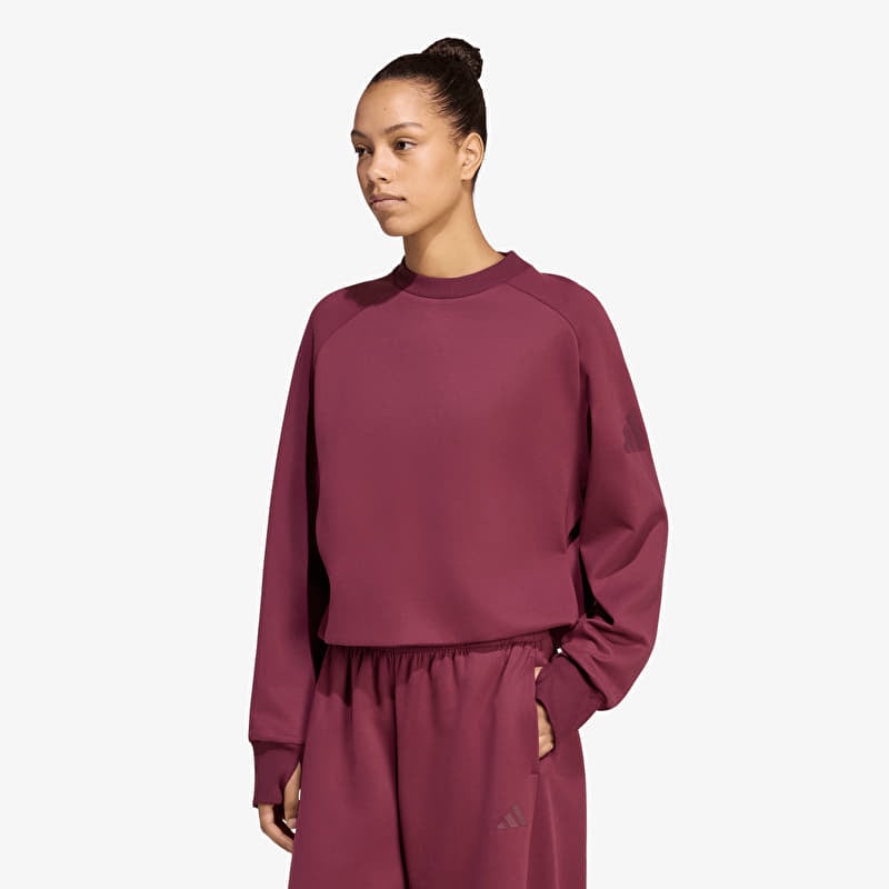 Sweater adidas Soft Lux Winter Knit Sweatshirt Maroon