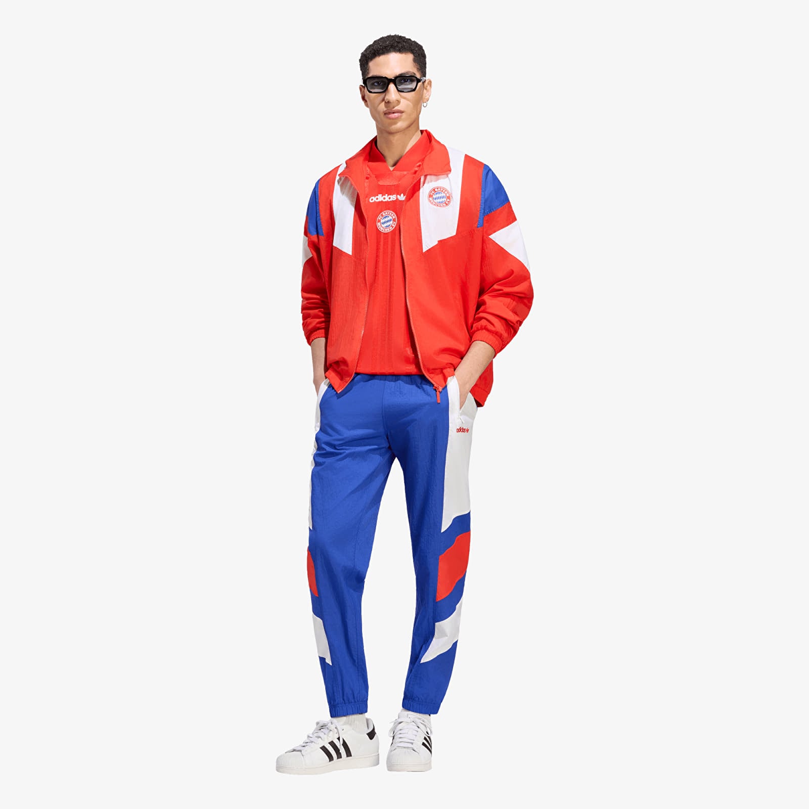 Moške vetrovke adidas FC Bayern Muenchen EQT Track Top Red/ White/ Semi Lucid Blue
