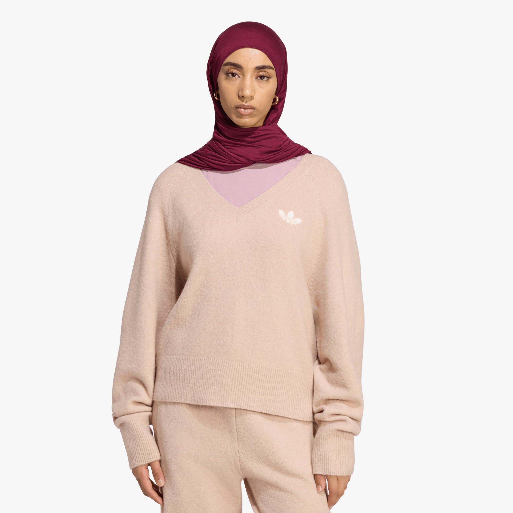 Пуловер adidas Essentials Knit V-Neck Sweatshirt Long Sleeve Wonder Taupe M