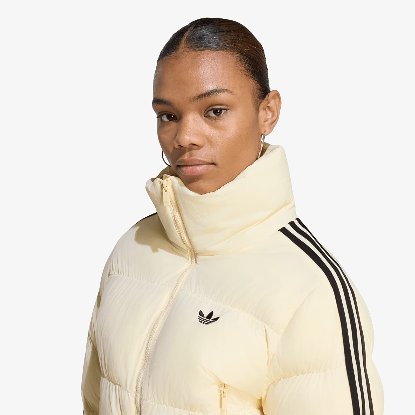 Women's Down Jackets adidas Adicolor Short Puffer Jacket Warm Vanilla
