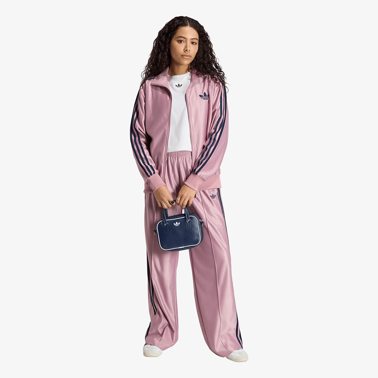 Pantalons femme adidas Metallic Firebird Loose Track Pant Magic Mauve/ Night Indigo