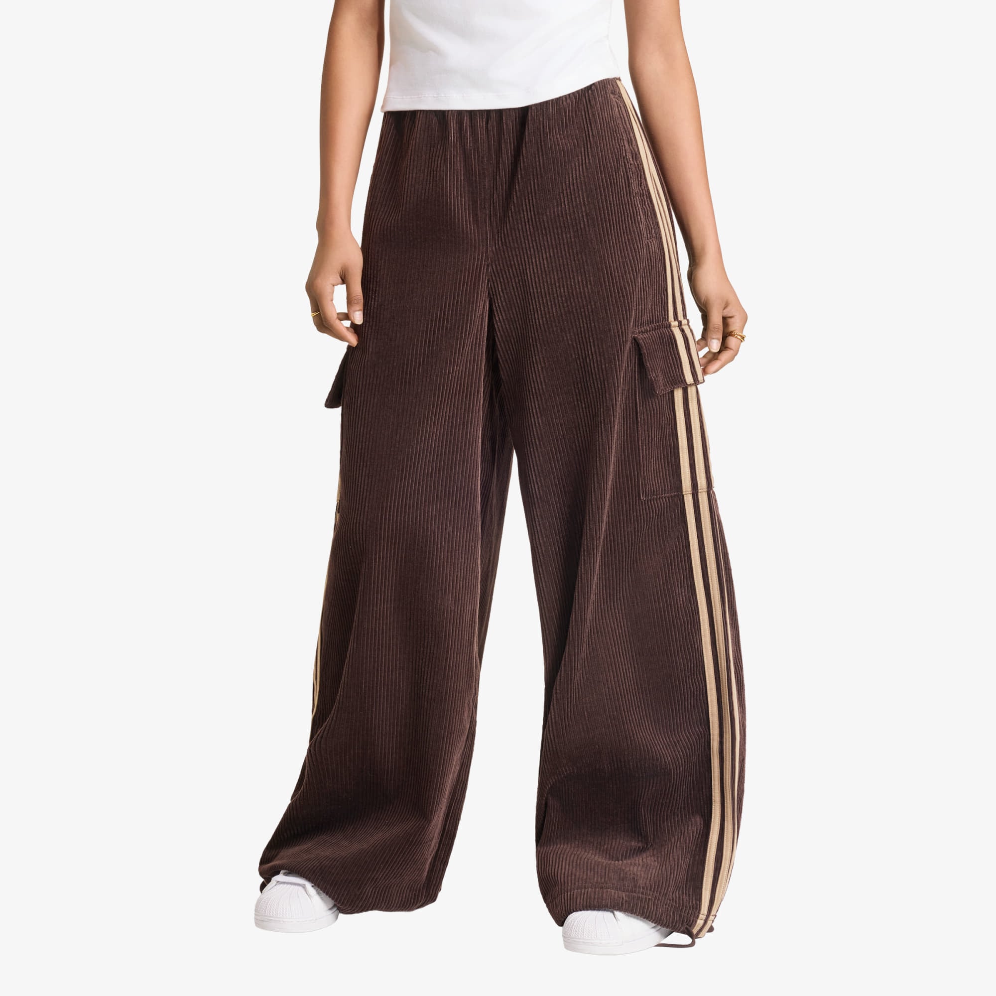 Потници adidas Corduroy 3S Cargo Pants Aurora Coffee/ Khaki Six M