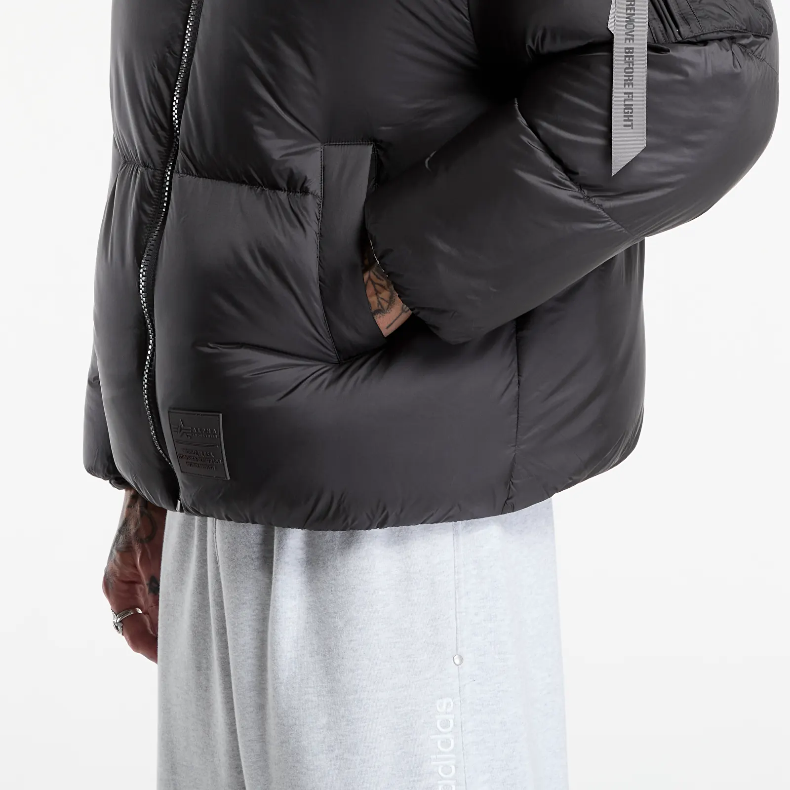 Dunjakker til mænd Alpha Industries Cloud Puffer Bomber Vintage Grey