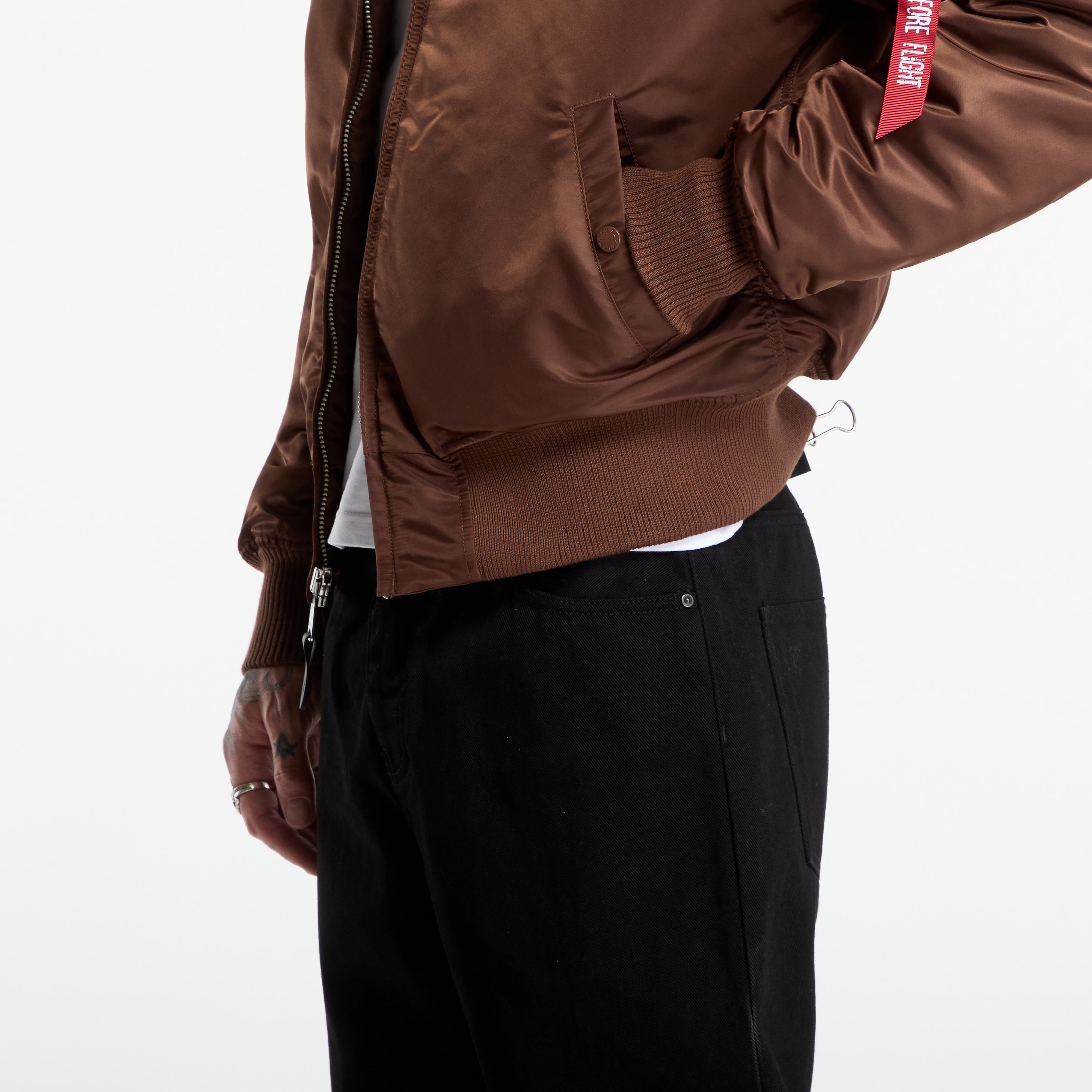 Bomber Alpha Industries MA-1 Zip Hood Backprint Powder Brown XXL