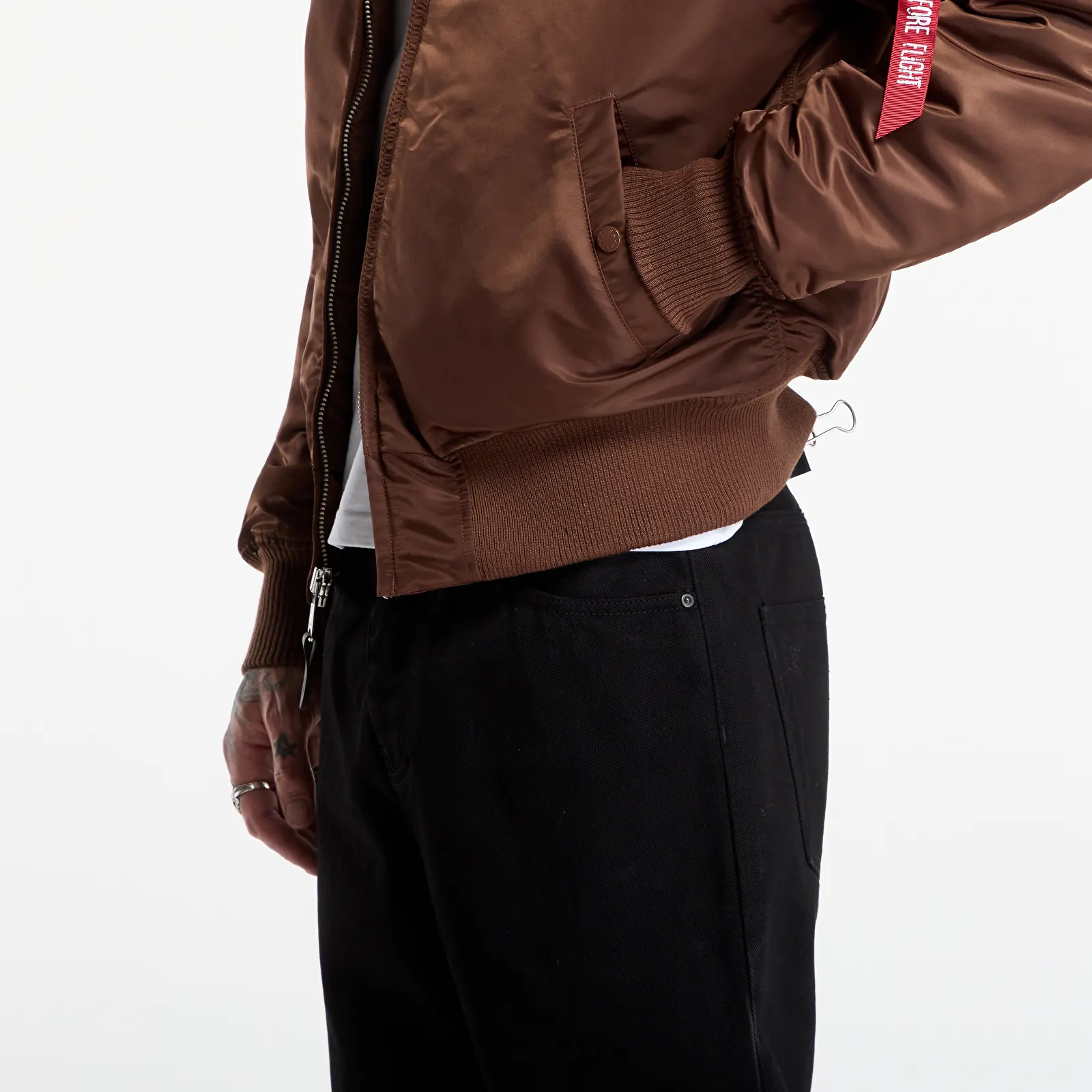 Bomberjakker til mænd Alpha Industries MA-1 Zip Hood Backprint Powder Brown