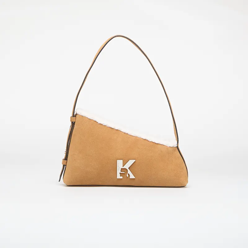 Karl Lagerfeld Jeans Geo Suede Shoulder Bag Fur Brown