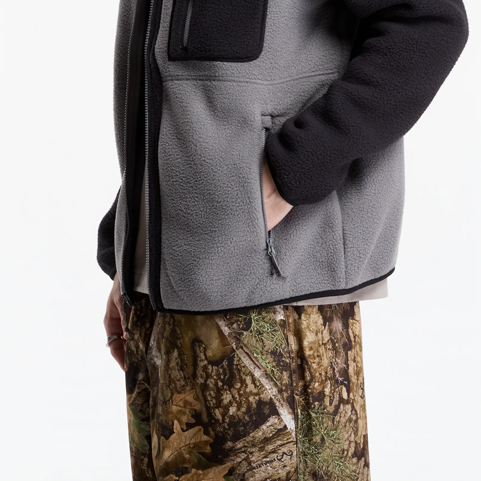 Men's sweatshirts The North Face Yumiori Full Zip Smoked Pearl/TNF Black