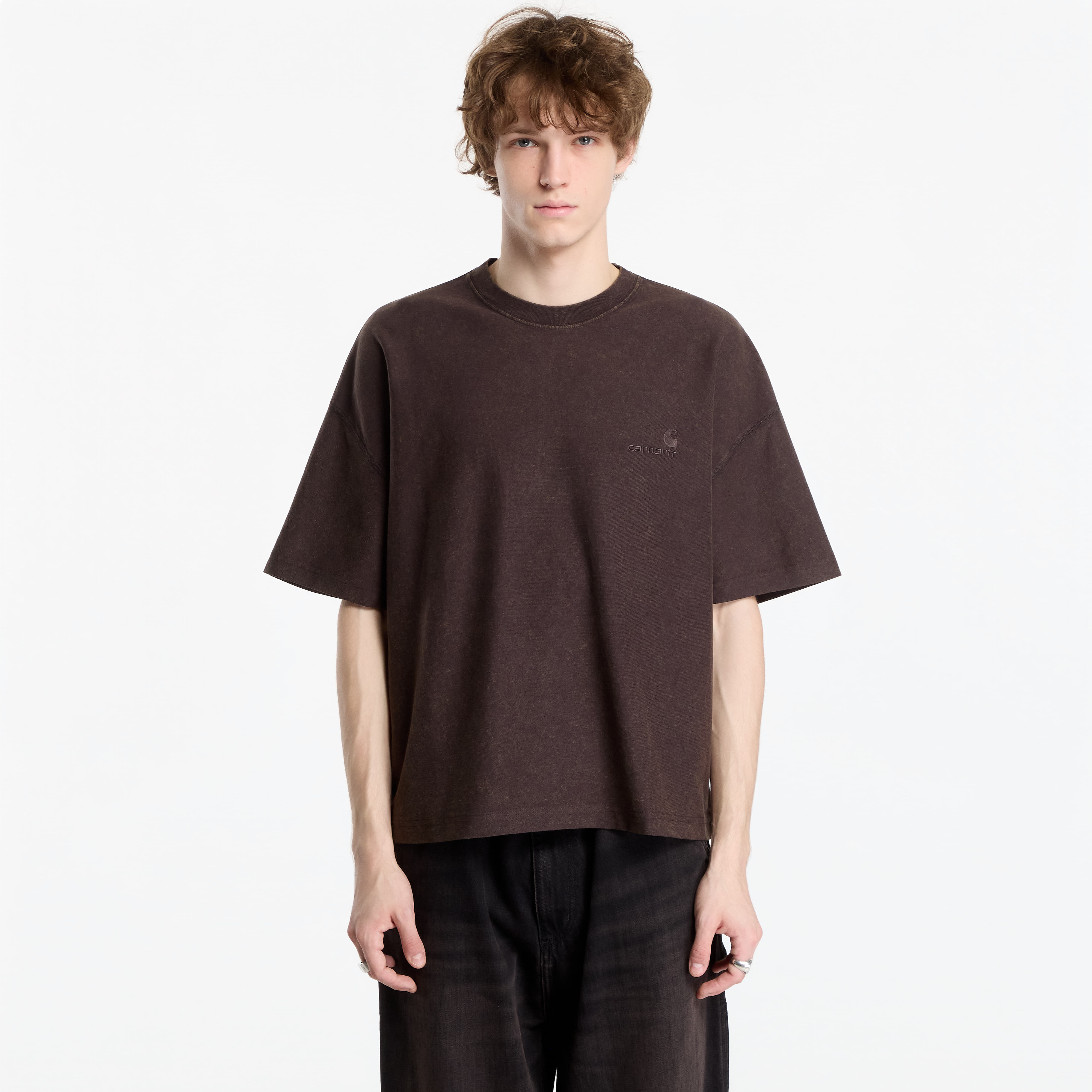 Тениска Carhartt WIP S/S Lambert T-Shirt UNISEX Tobacco Moon Wash XL