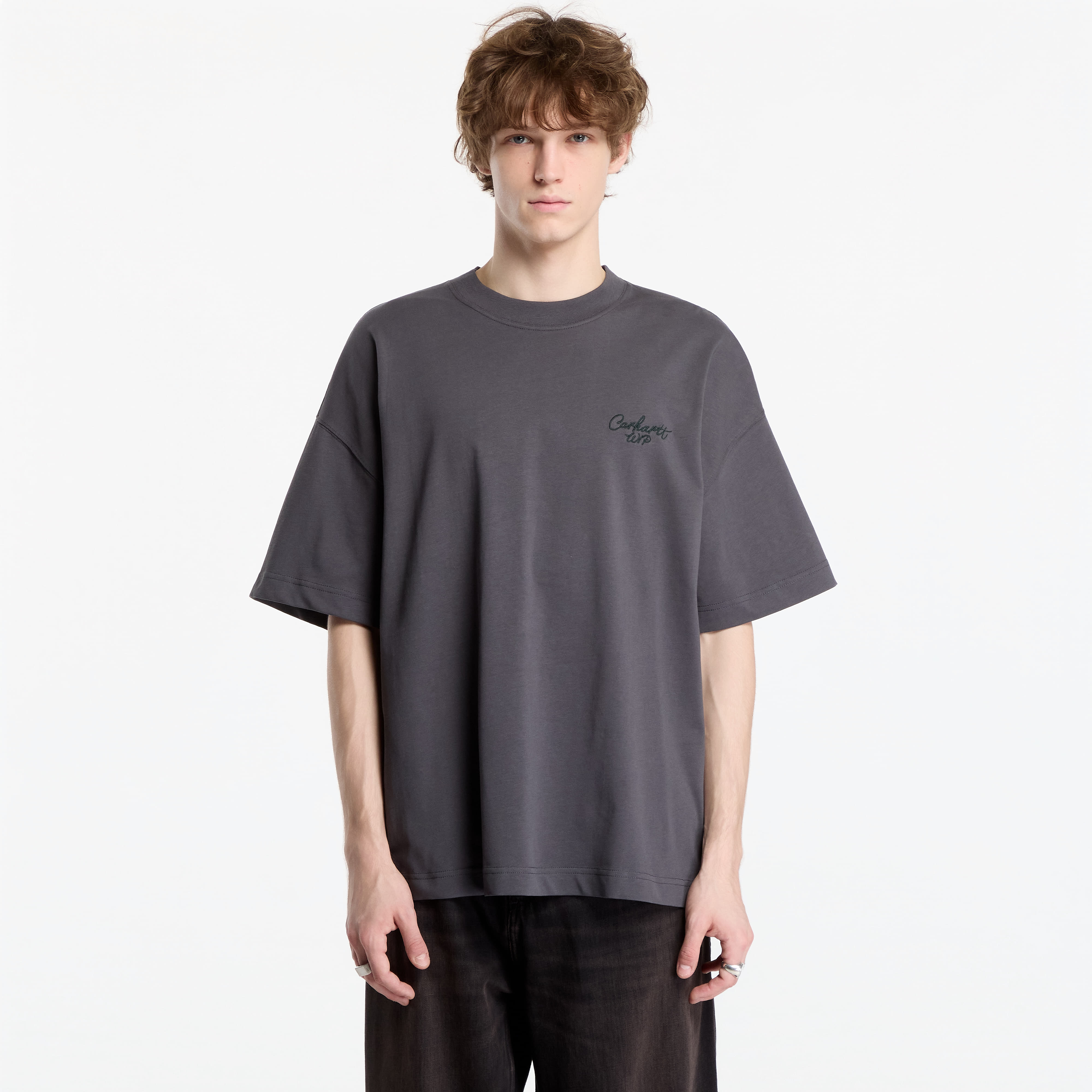Тениска Carhartt WIP S/S Signature Script T-Shirt UNISEX Graphite/ Dark Scarab XXL