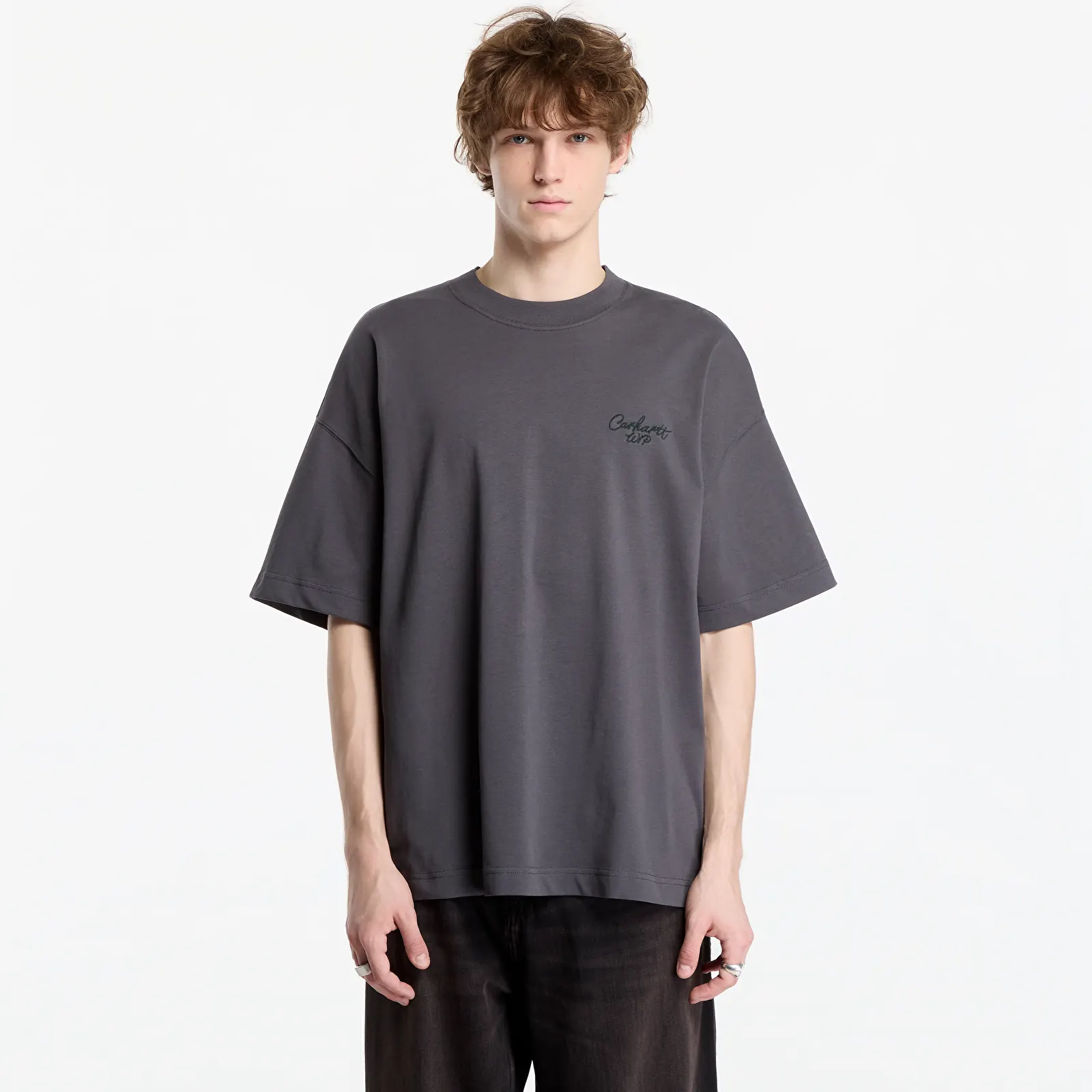 Чоловічі футболки Carhartt WIP S/S Signature Script T-Shirt UNISEX Graphite/ Dark Scarab