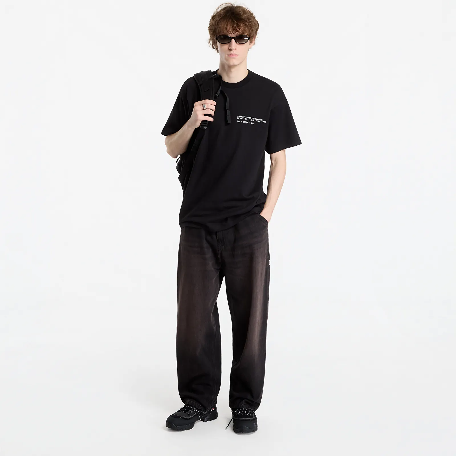 T-shirts de homem Carhartt WIP S/S Feather Progress T-Shirt UNISEX Black