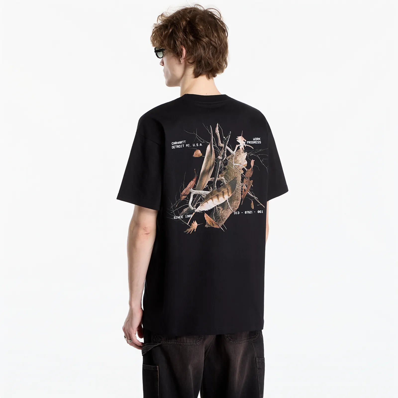 T-shirts de homem Carhartt WIP S/S Feather Progress T-Shirt UNISEX Black