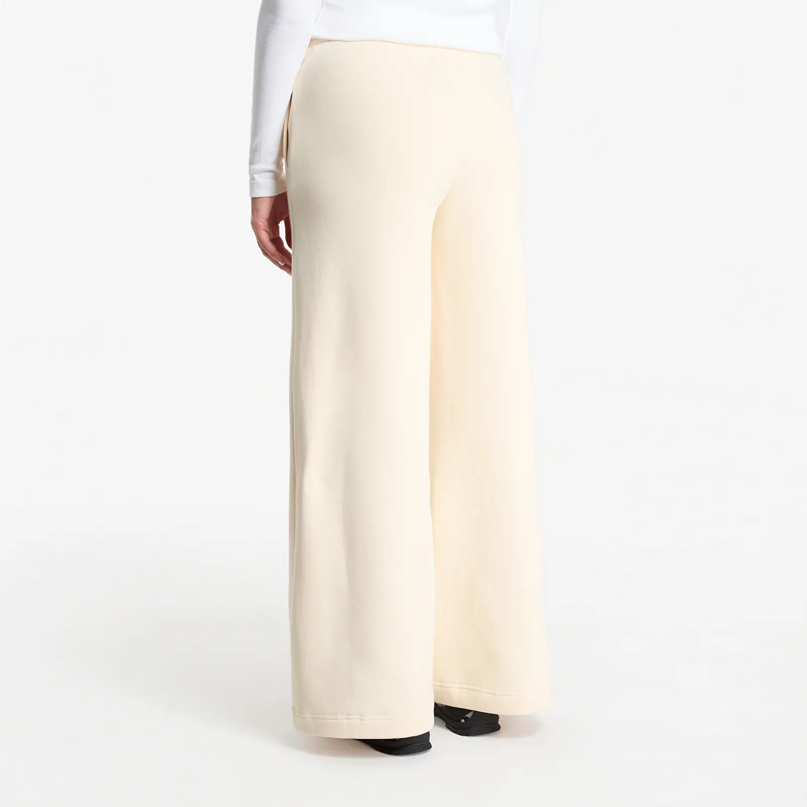 Jogginghosen Urban Classics Ladies Fluffy Wideleg Trackpants White Sand
