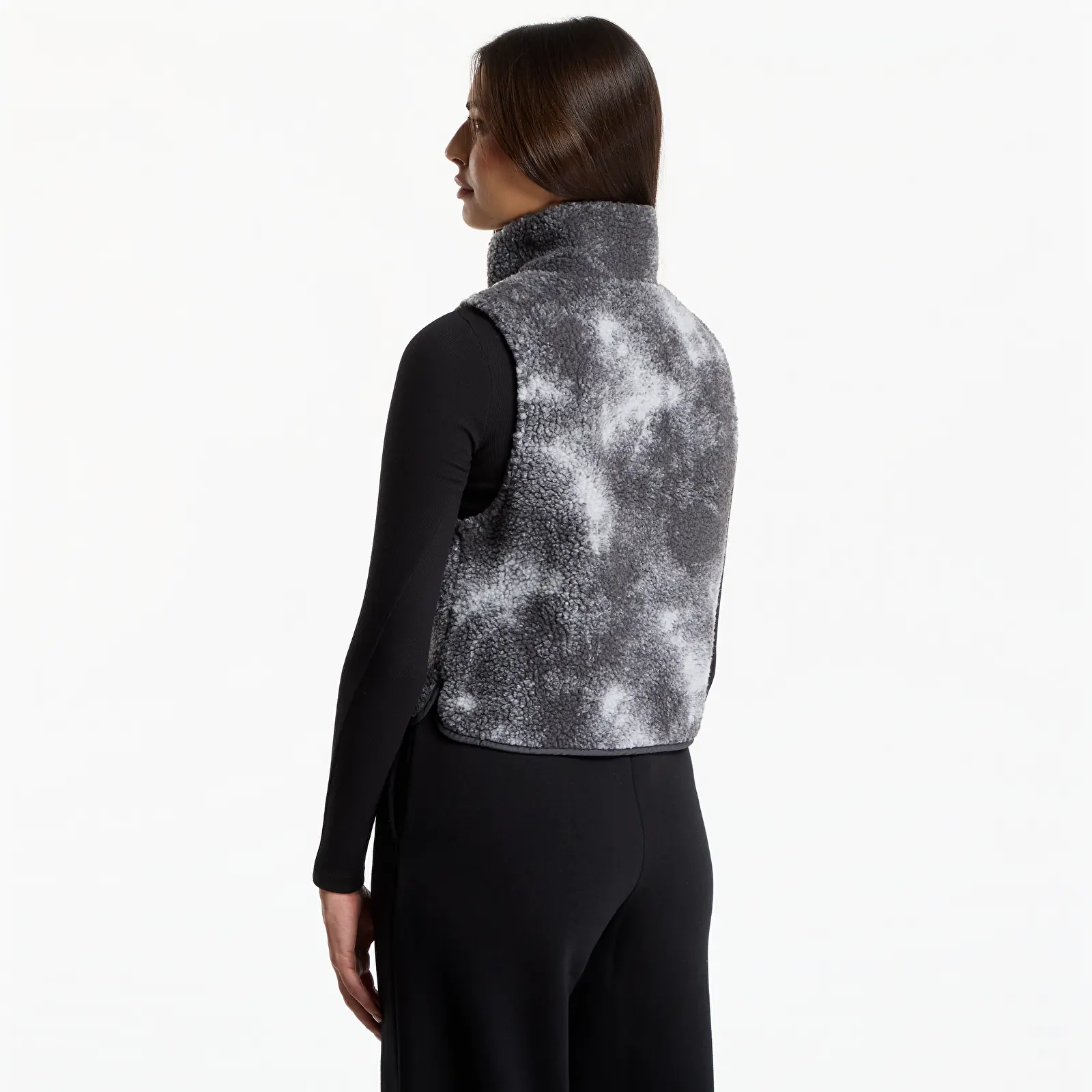 Vesty Urban Classics Printed Sherpa Vest Grey Tie Dye