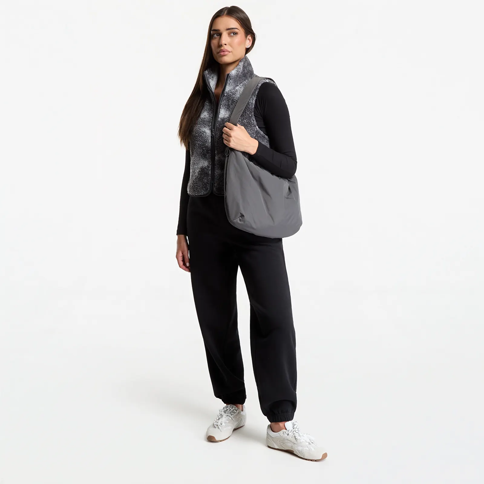 Vesty Urban Classics Printed Sherpa Vest Grey Tie Dye