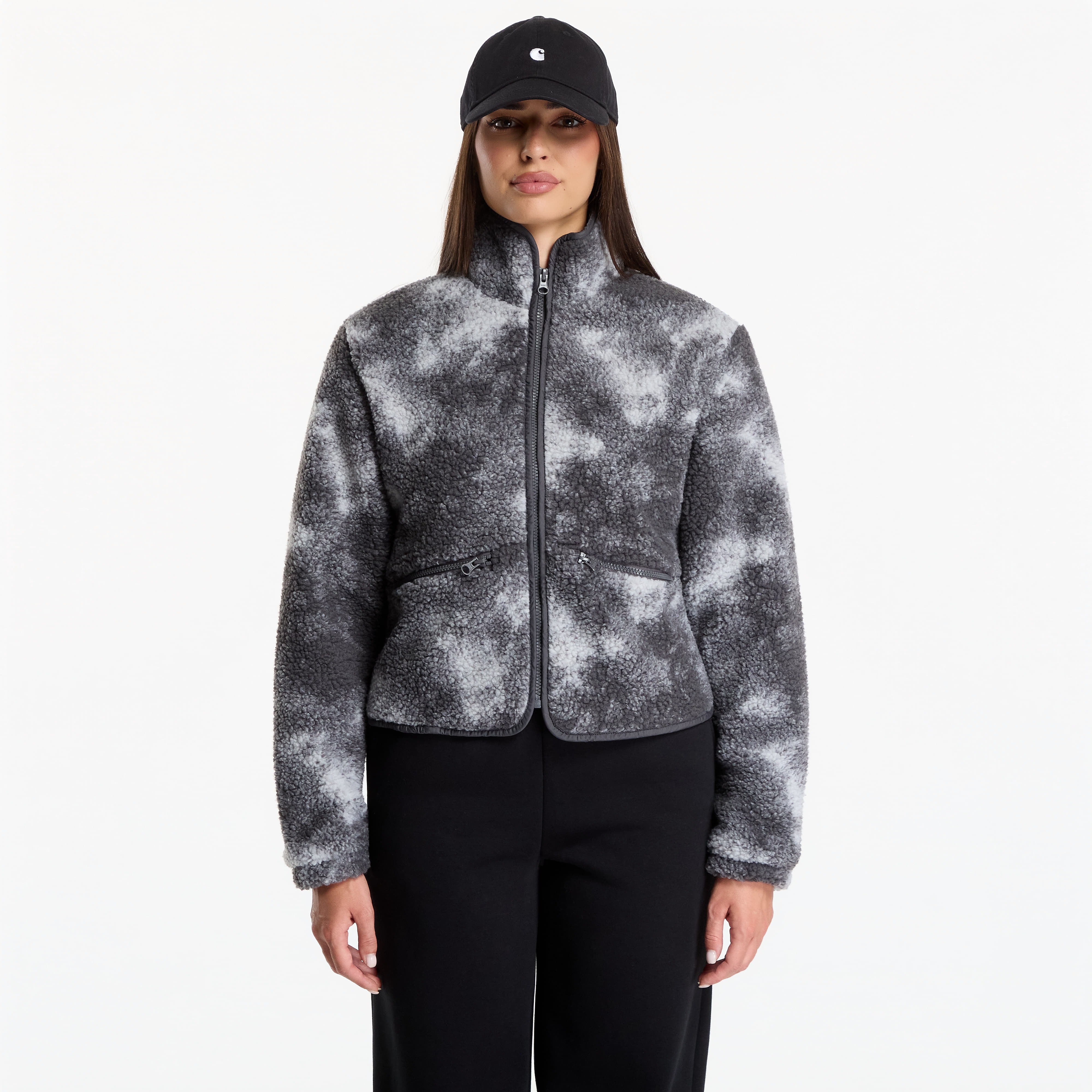 Bunda Urban Classics Printed Sherpa Jacket Grey Tie Dye M
