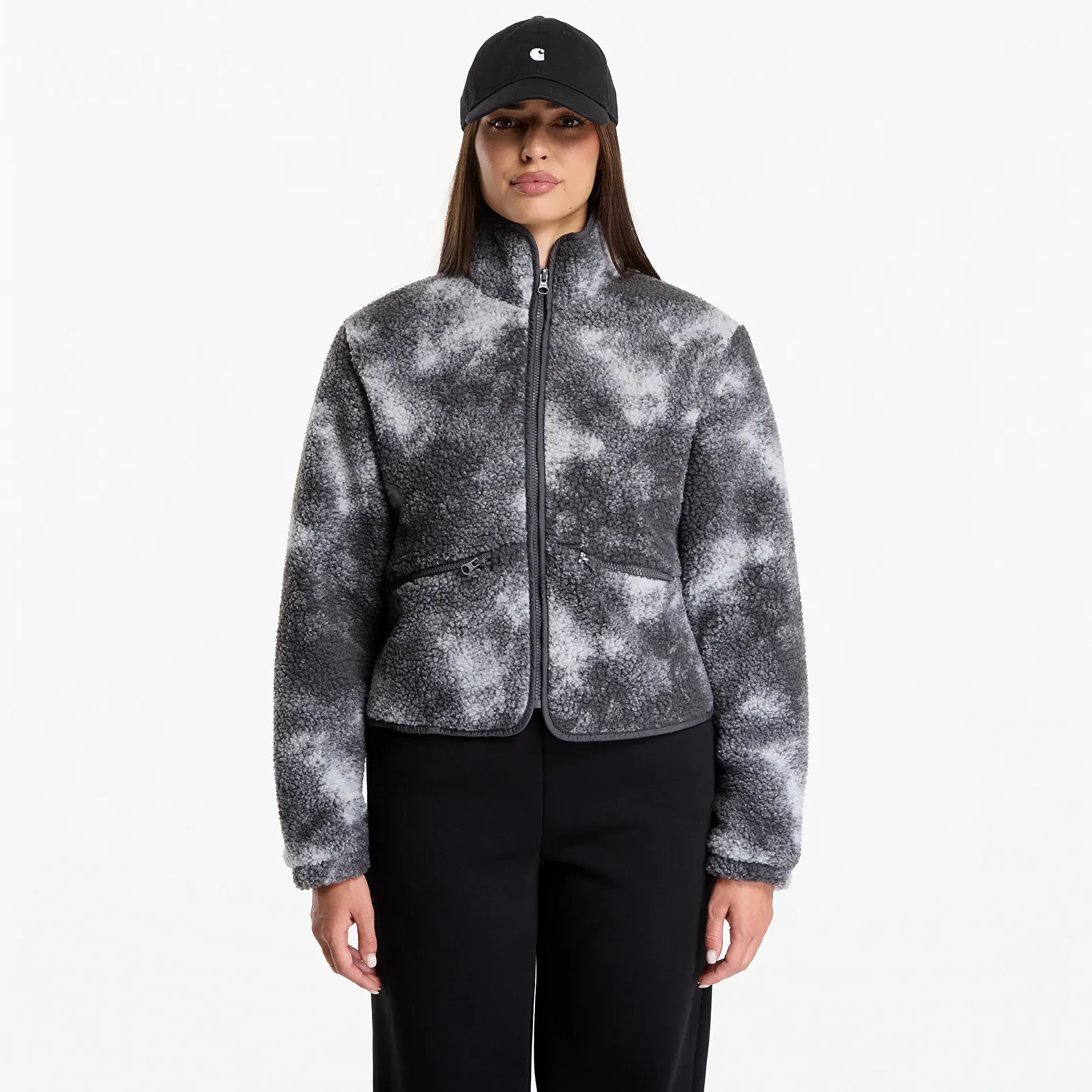 Bundy Urban Classics Printed Sherpa Jacket Grey Tie Dye