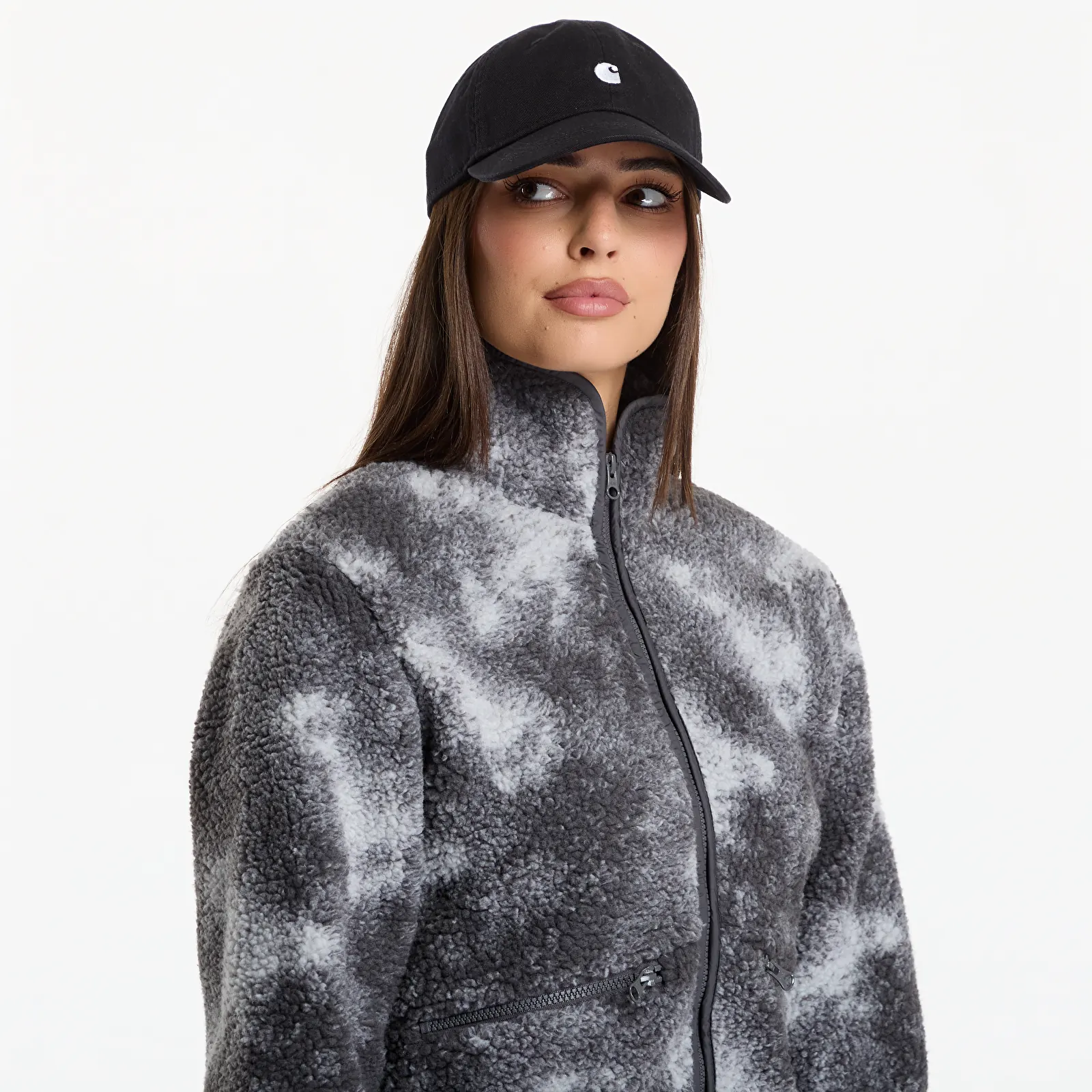 Bundy Urban Classics Printed Sherpa Jacket Grey Tie Dye