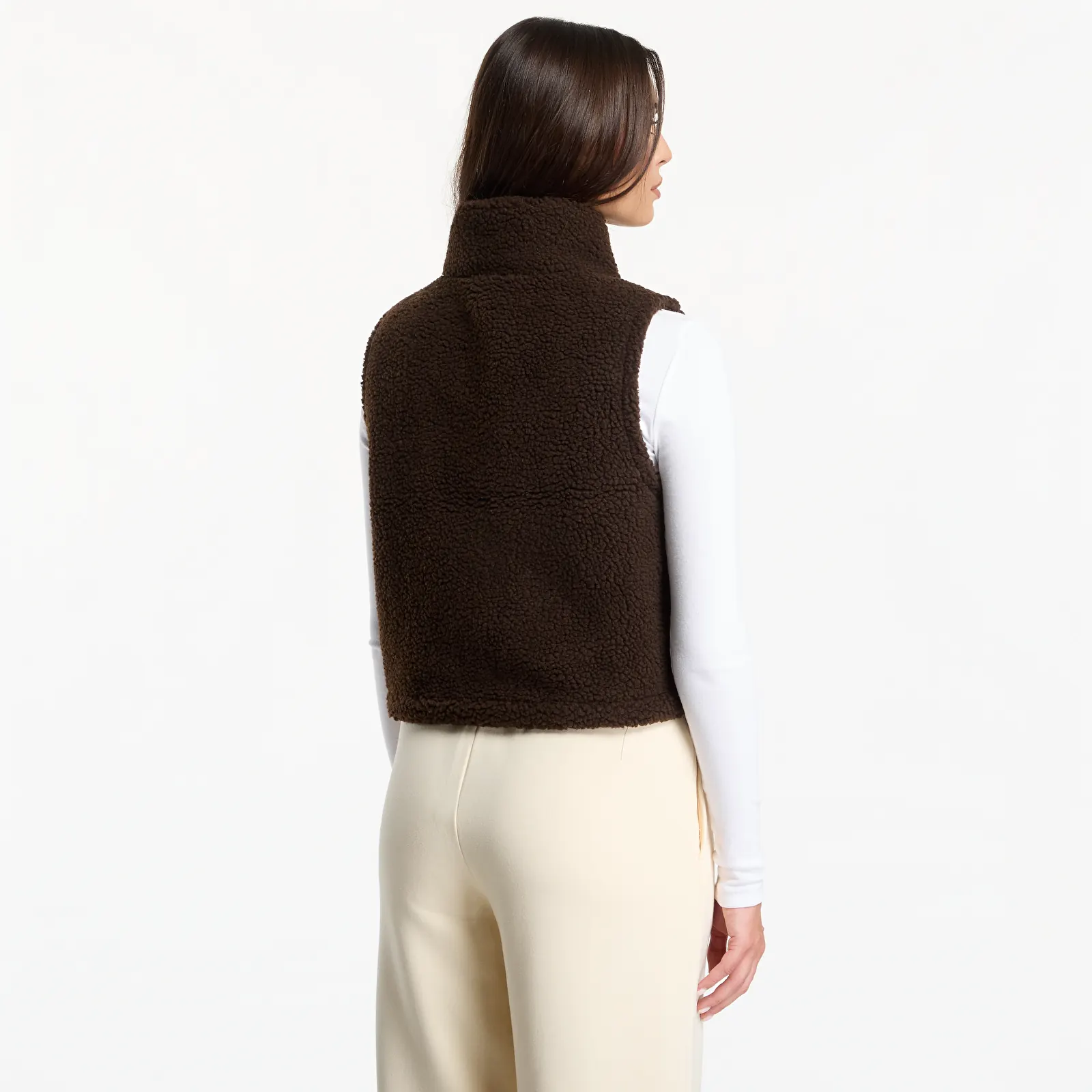 Vesty Urban Classics Short Sherpa Vest Brown