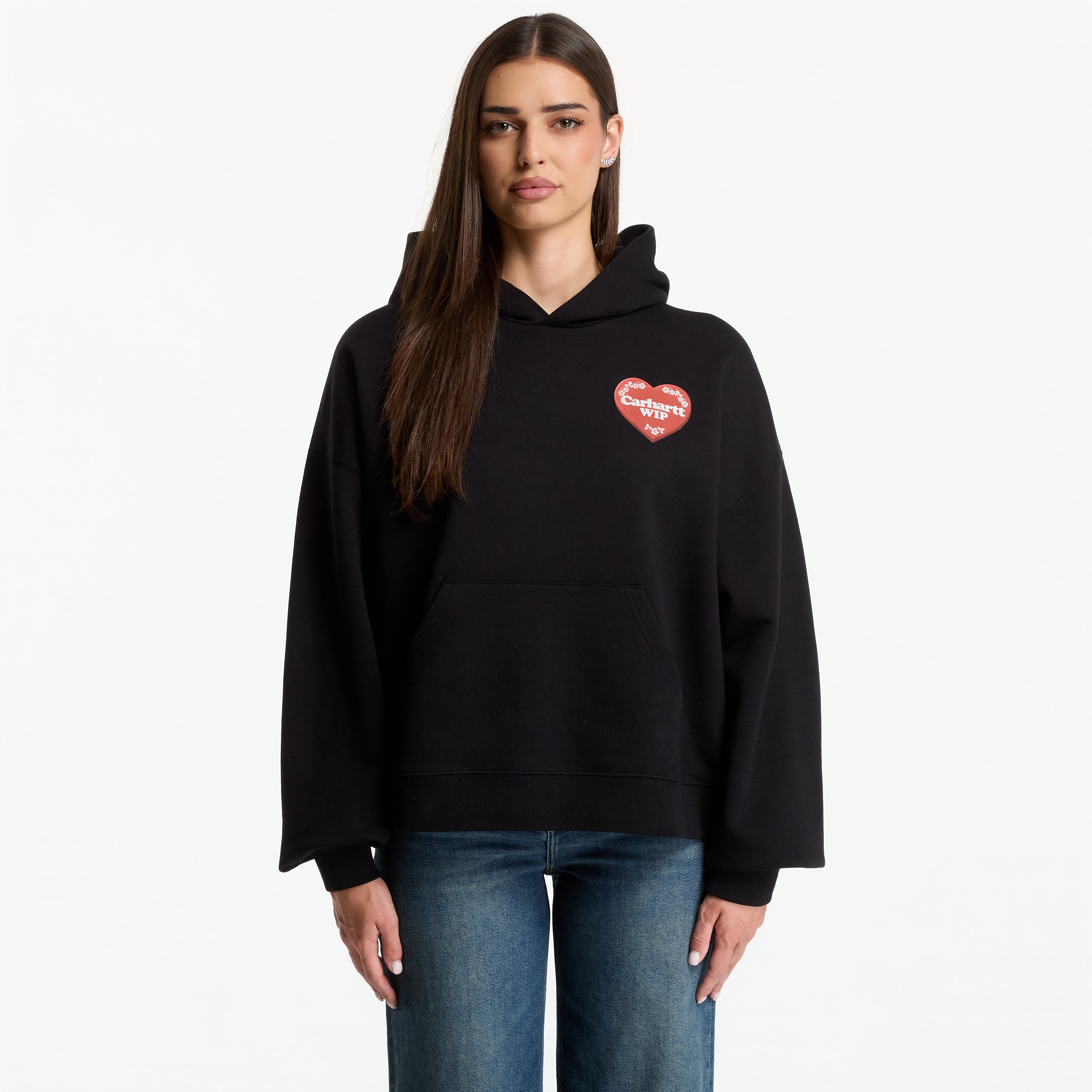 Mikina Carhartt WIP W' Hooded Hartt Case Sweat Black L