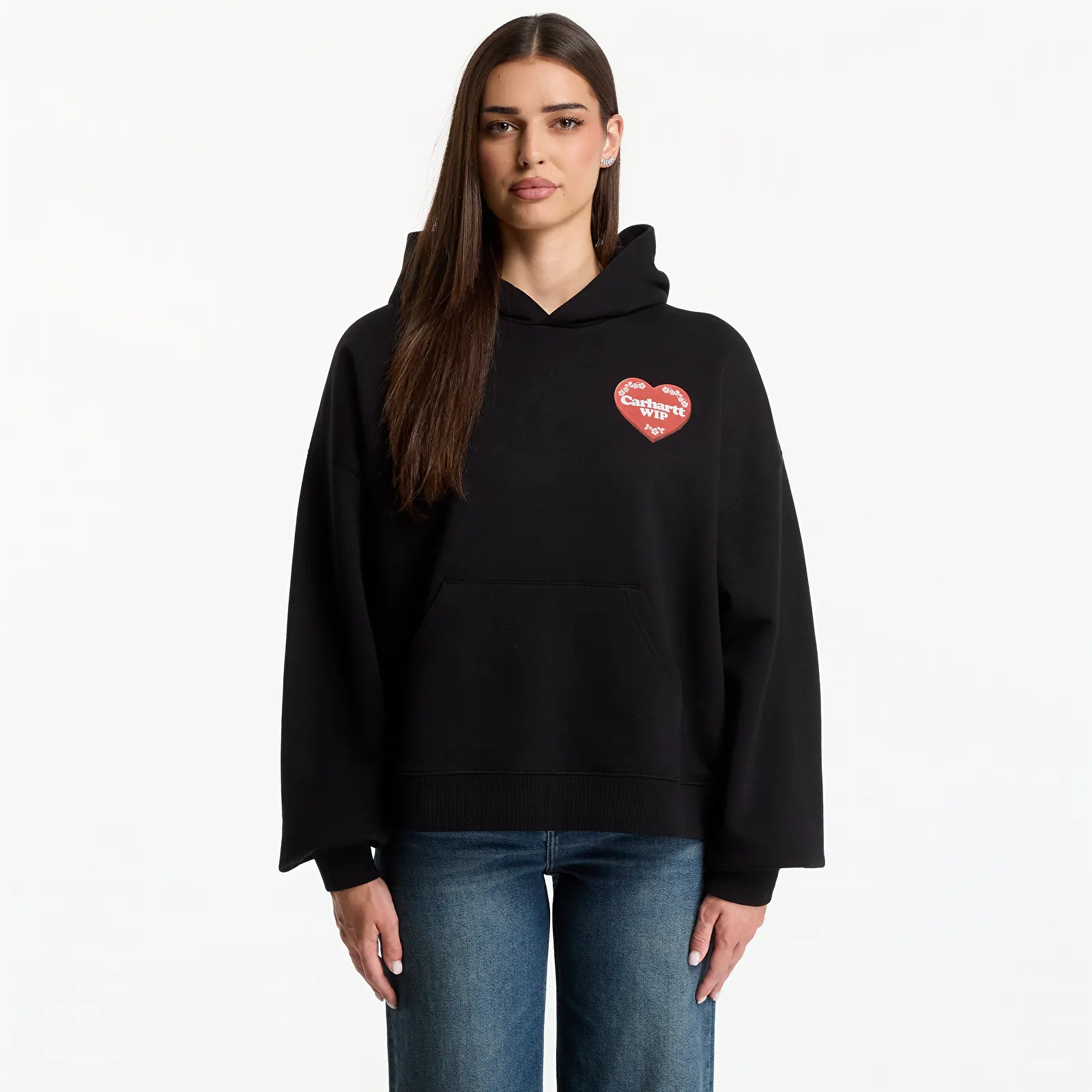 Суичърти Carhartt WIP W' Hooded Hartt Case Sweat Black