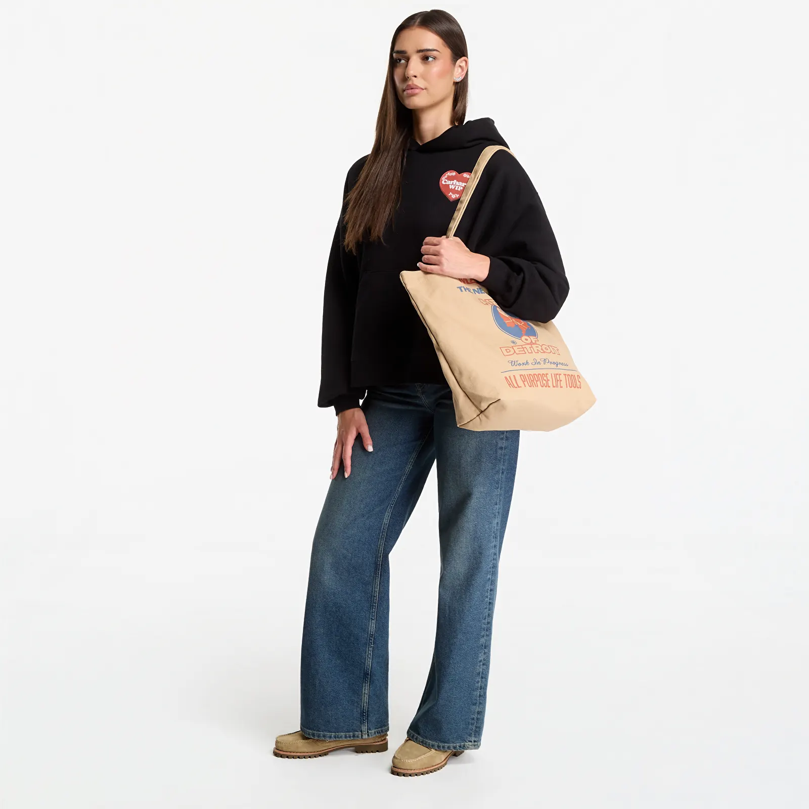Суичърти Carhartt WIP W' Hooded Hartt Case Sweat Black