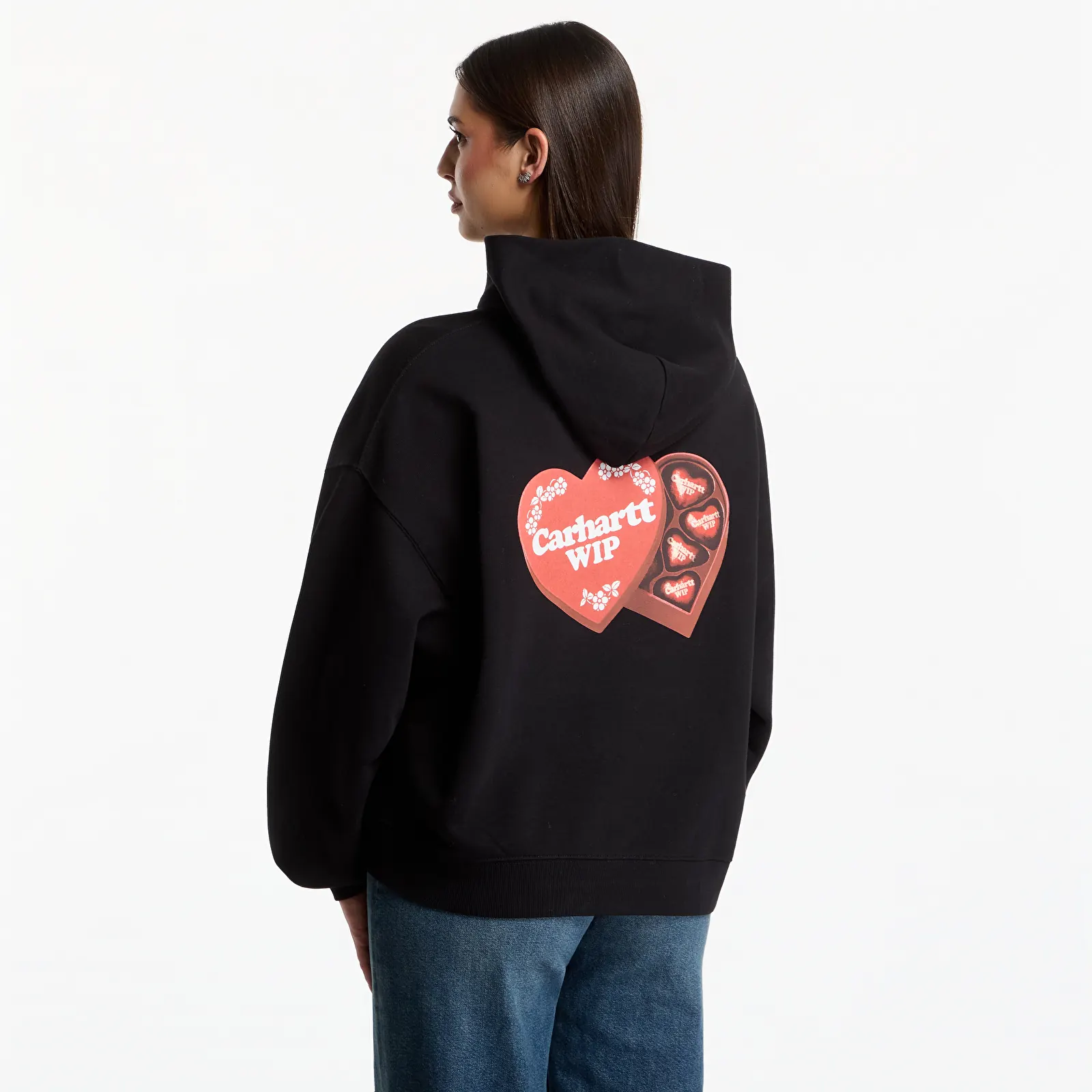 Суичърти Carhartt WIP W' Hooded Hartt Case Sweat Black
