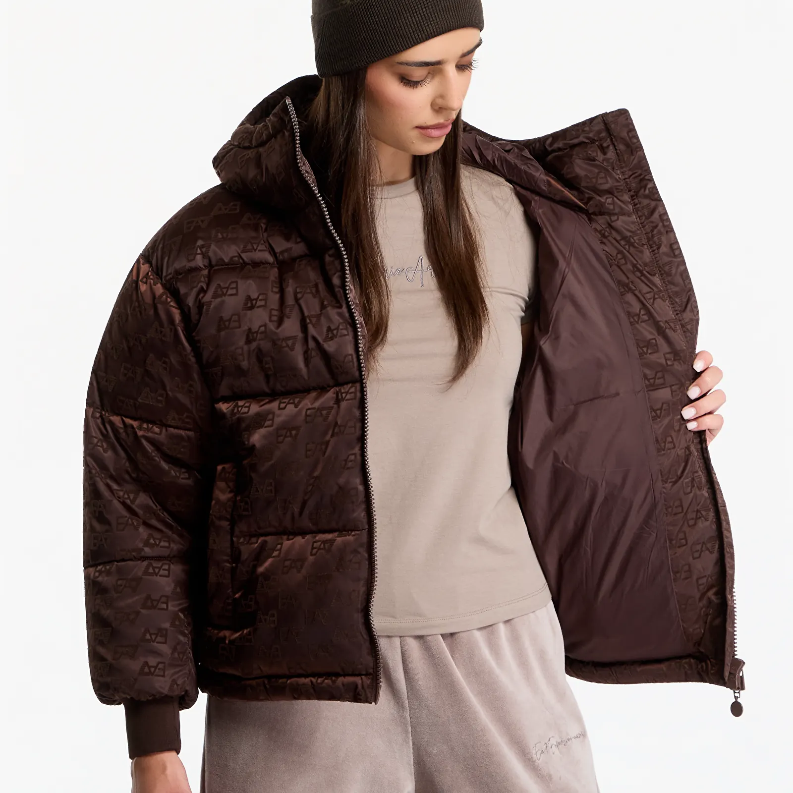 Jackets EA7 Emporio Armani Mountain Winter Jackets W Bomb Fancy Chicory Coffee