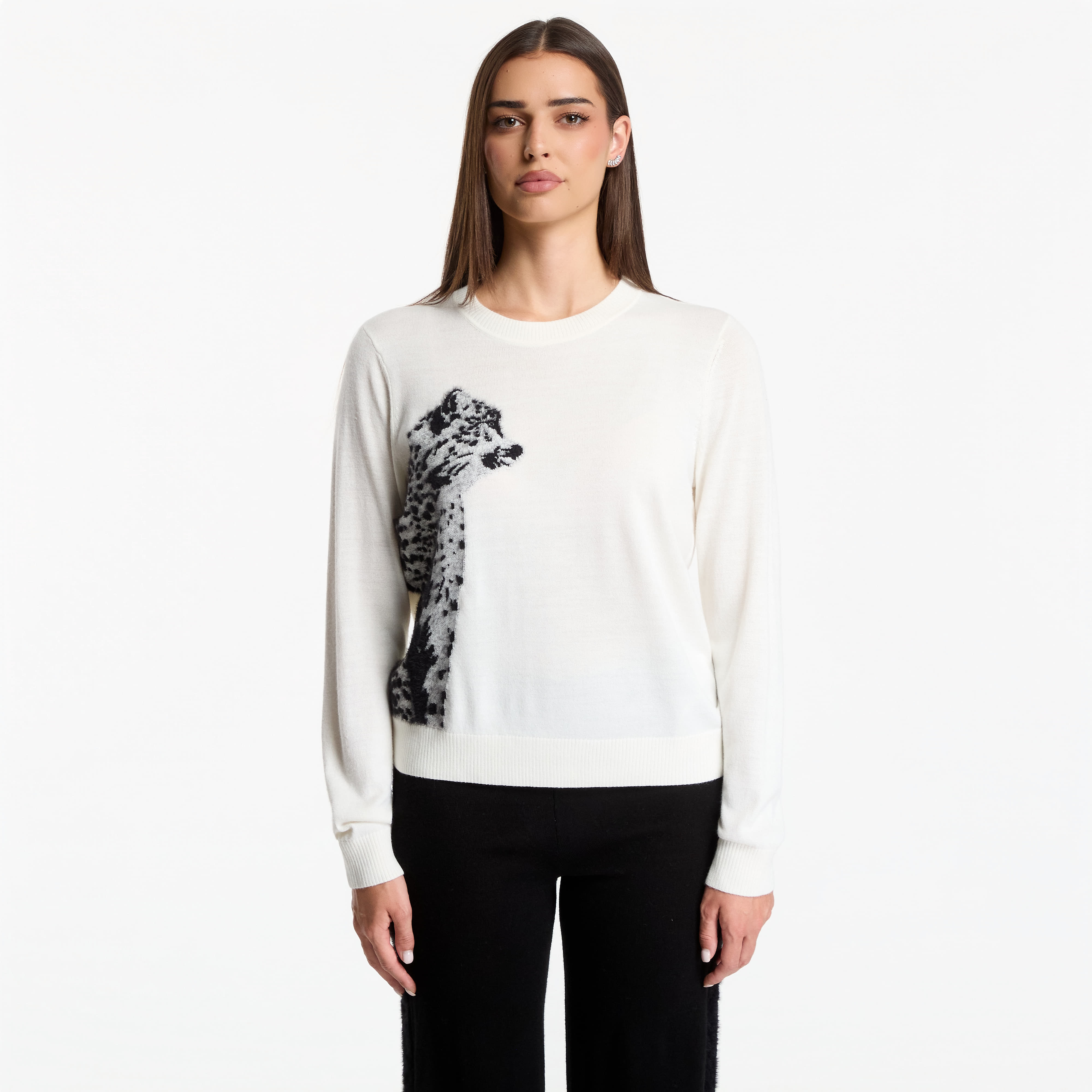 Svetr EA7 Emporio Armani Train Apres Ski W Graphic Knit Snow White L