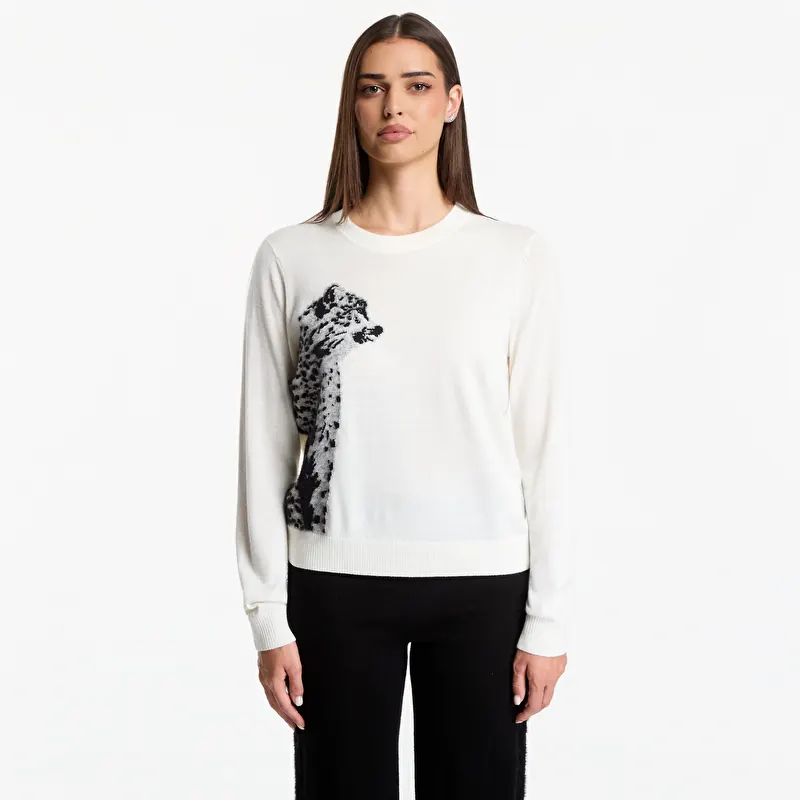 Chandail EA7 Emporio Armani Train Apres Ski W Graphic Knit Snow White