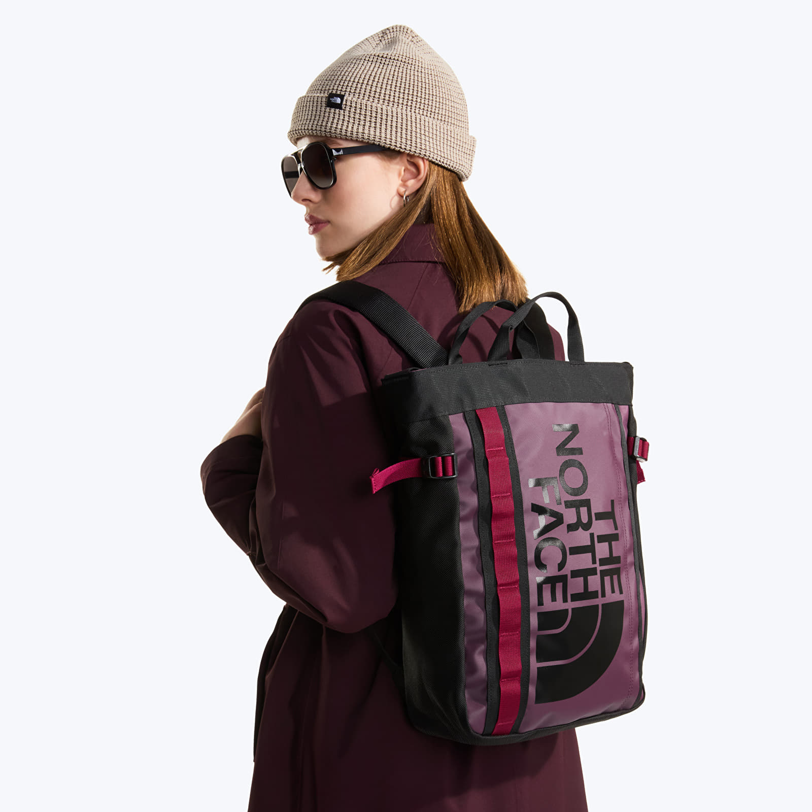 Sac à dos homme The North Face Base Camp Tote Pack Deep Burgundy/TNF Black