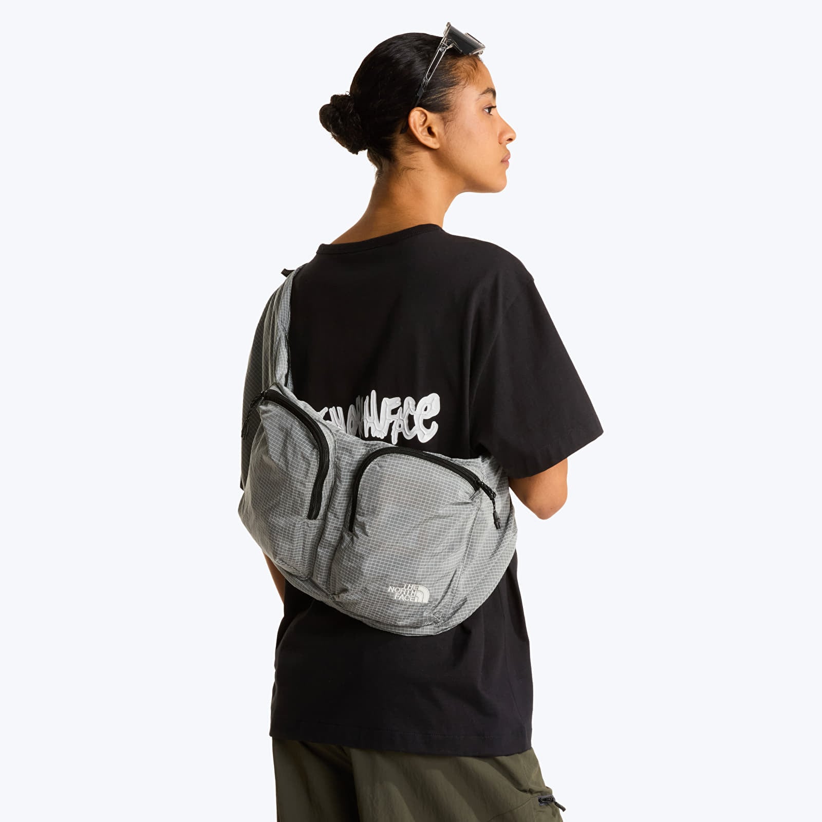 Bolsas de cintura masculinas The North Face Never Stop Utility Sling Cumulus Cloud