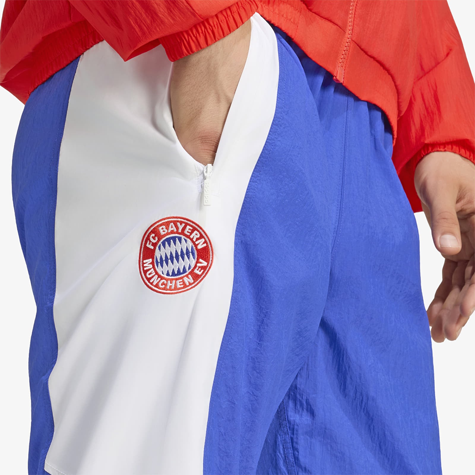 Men's trousers adidas FC Bayern Muenchen EQT Track Pants Semi Lucid Blue/ White/ Red