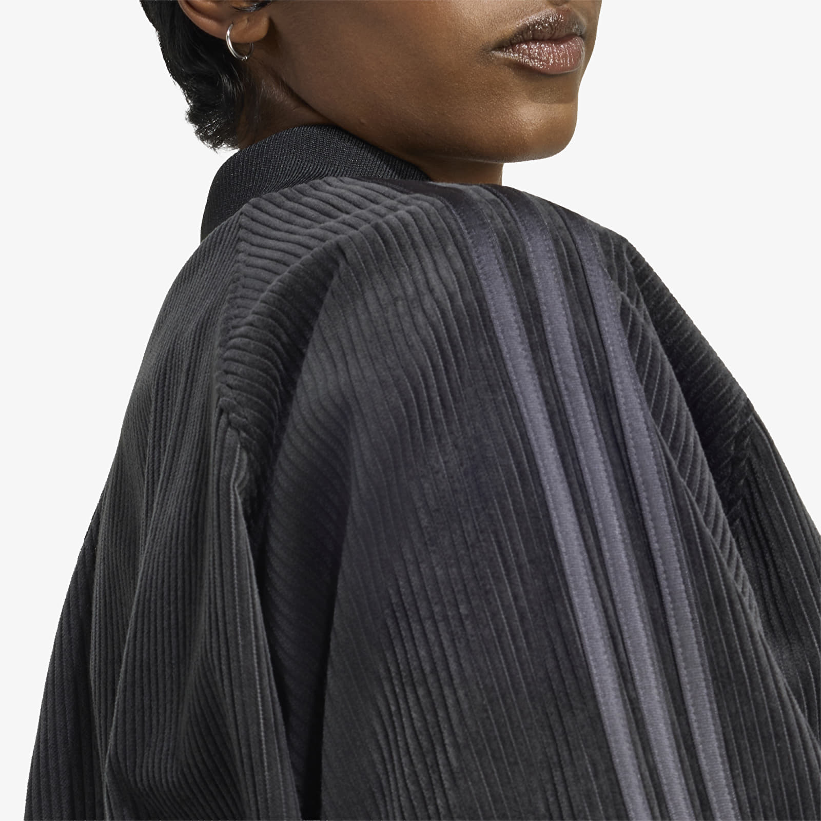 Hanorace adidas Corduroy SST Oversized Track Top Black/ Utility Black