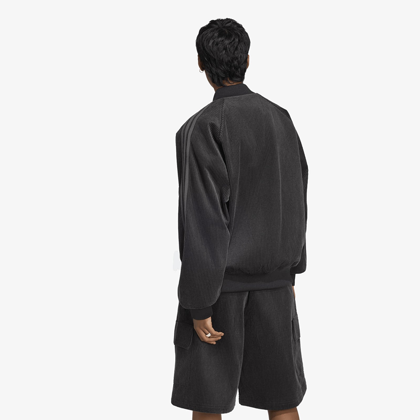 Hanorace adidas Corduroy SST Oversized Track Top Black/ Utility Black