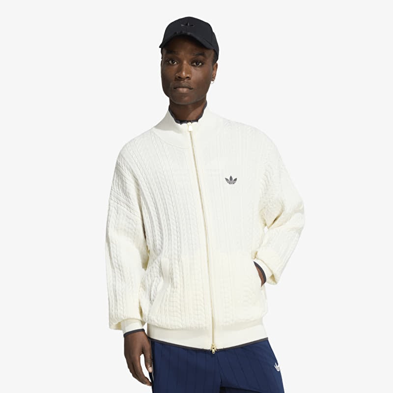 adidas Firebird Cable Knit Track Top Cloud White