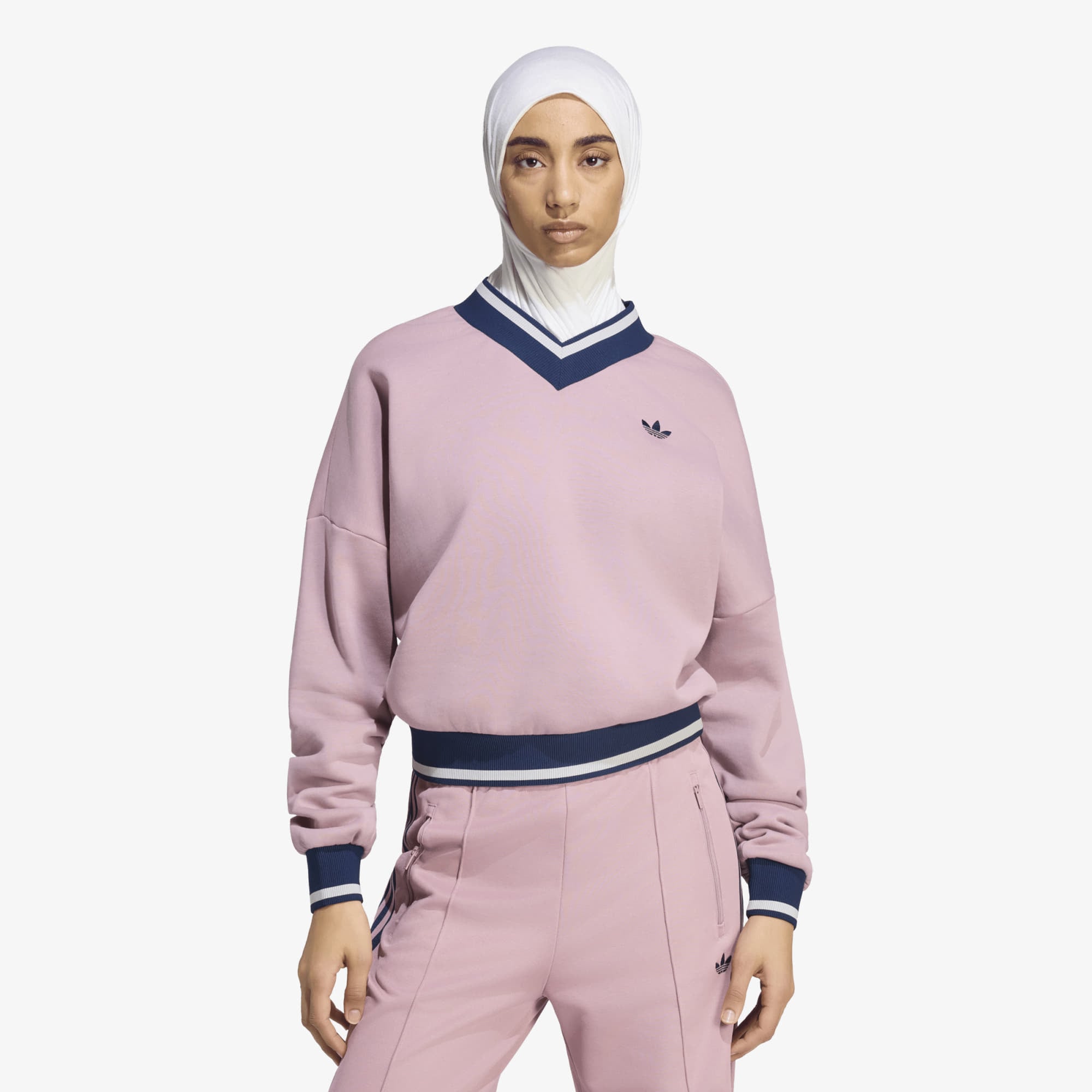 Mikina adidas Engineered Rib Crew Magic Mauve/ Night Indigo/ Grey Two S