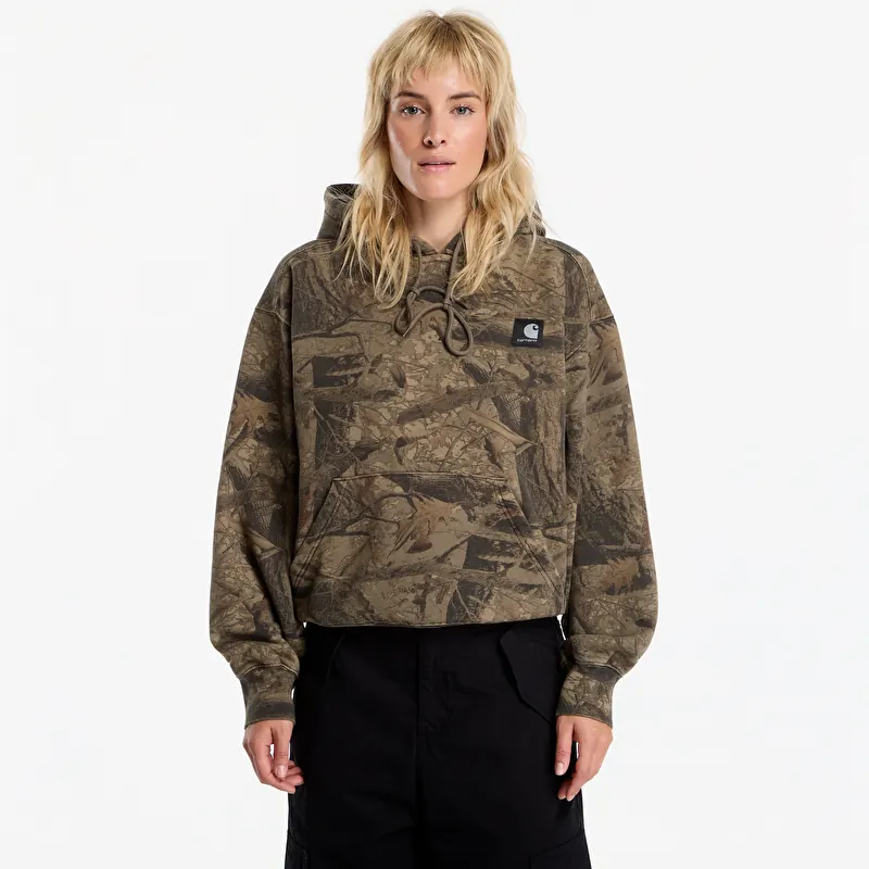 Bluza Carhartt WIP Hooded Feather Tree Sweat UNISEX Camo Feather Tree, Khaki/ Shungite Garment Dyed