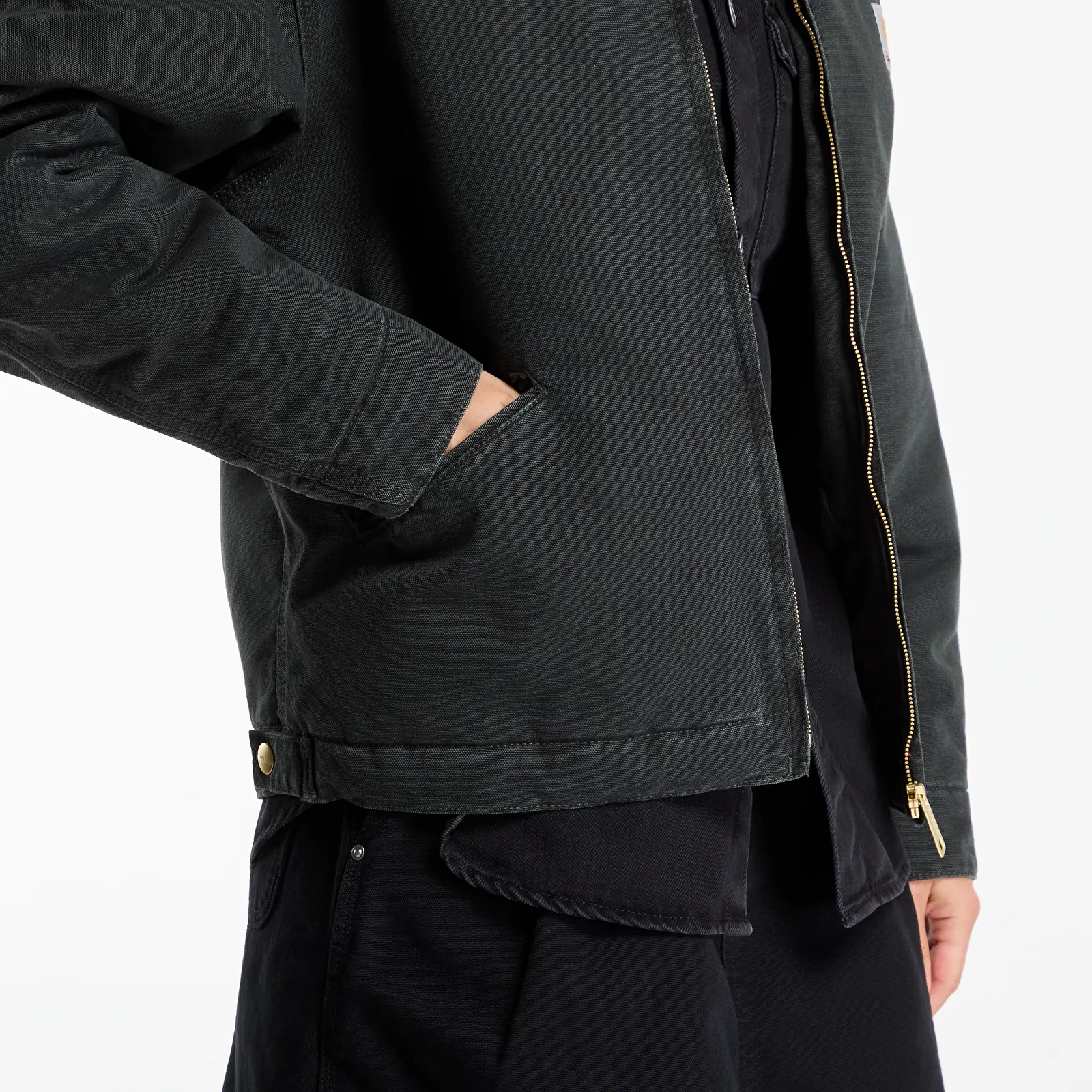 Pánské bundy Carhartt WIP OG Detroit Jacket UNISEX Raven/ Black Stone Canvas