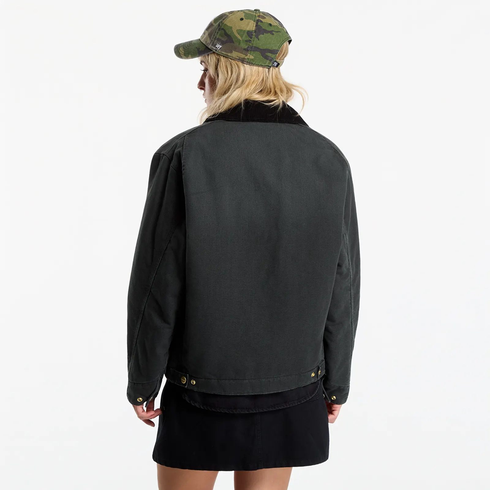 Pánské bundy Carhartt WIP OG Detroit Jacket UNISEX Raven/ Black Stone Canvas