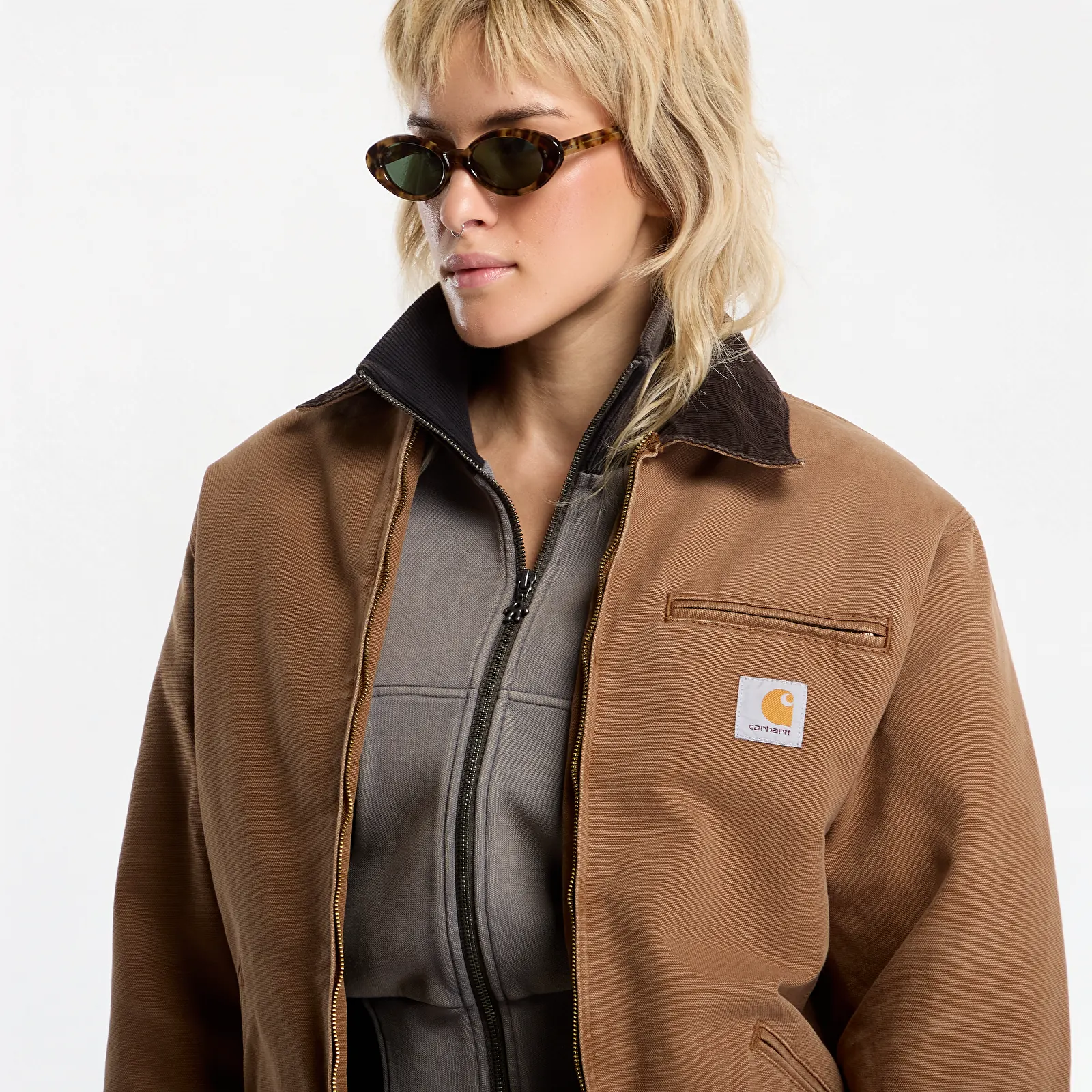 Vestes pour hommes Carhartt WIP OG Detroit Jacket UNISEX WIP H Brown/ Tobacco Stone Canvas